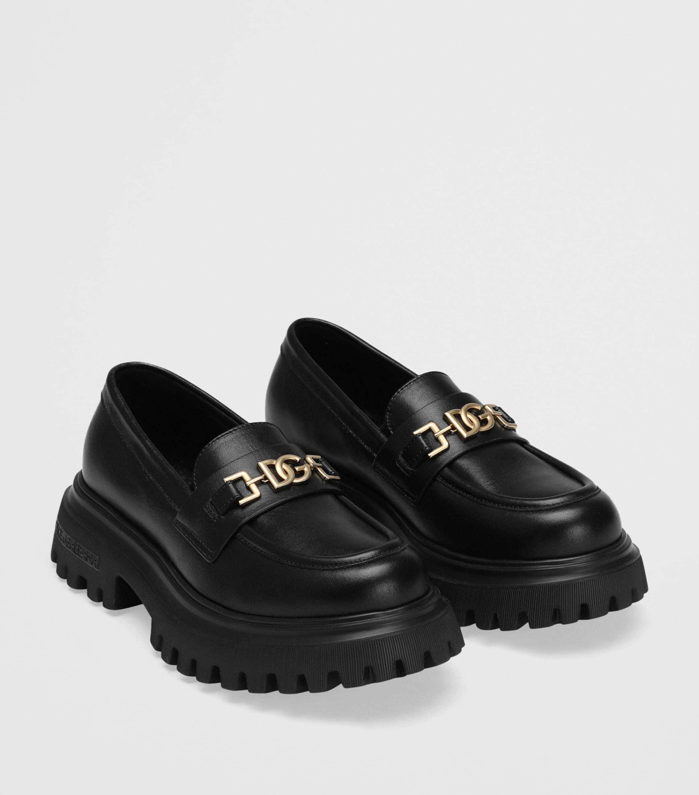 Leather Logo Loafers 80999-BLACK Image 2