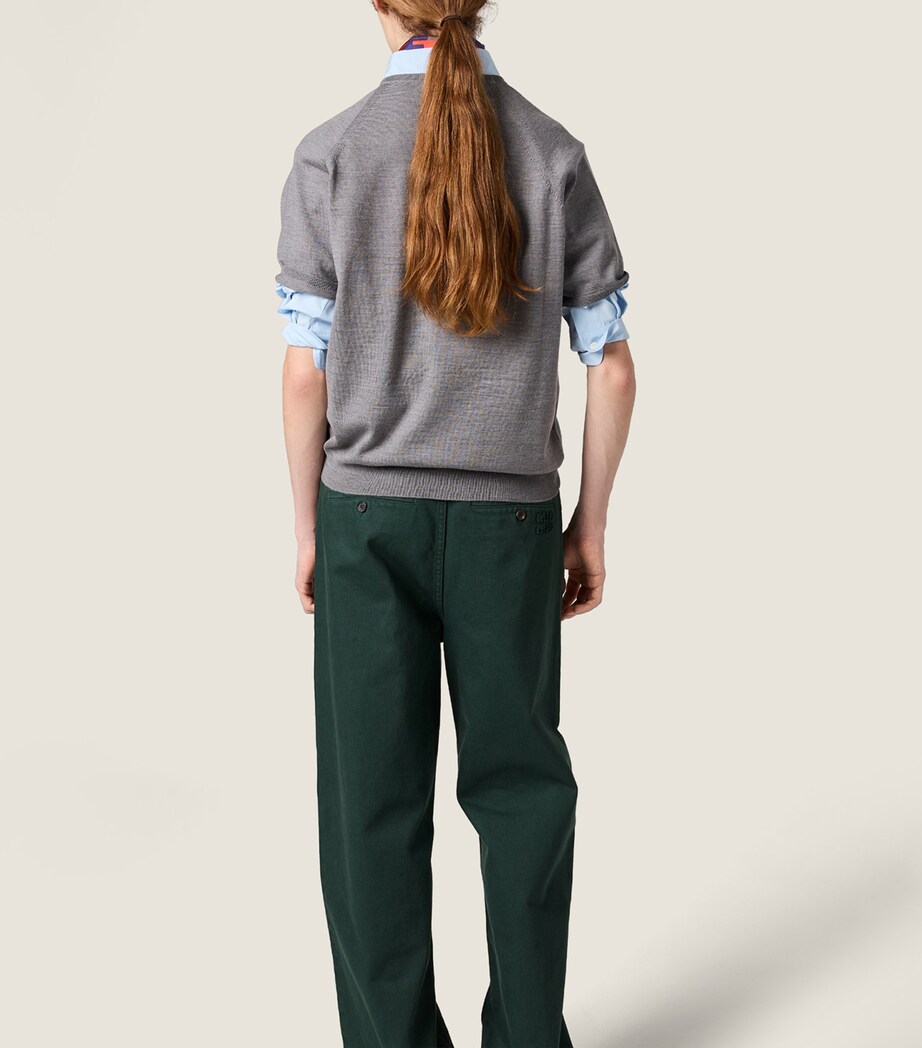 Miu Miu Womens Fleece Wool Logo Sweater Image 3