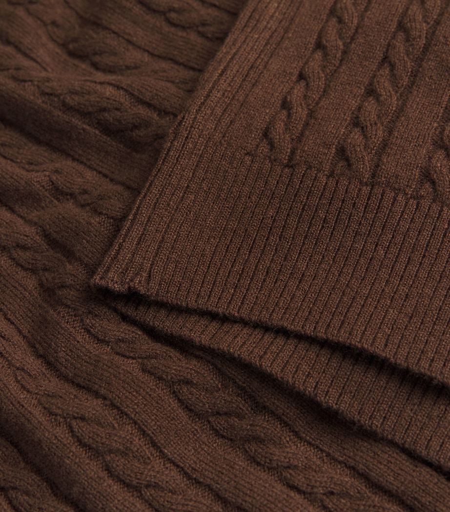 Merino Wool-Cashmere Cable-Knit T-Shirt DEEP CHESTNUT Image 5