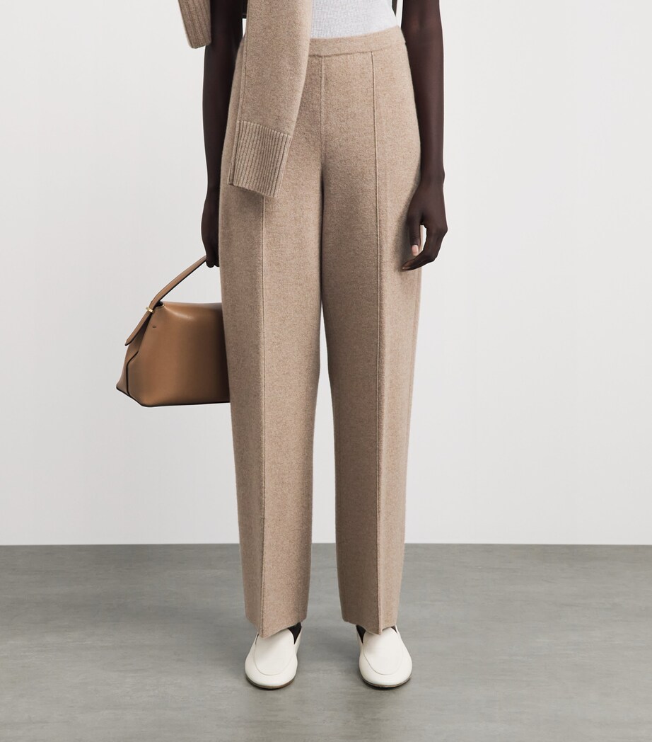 Lafayette 148 Womens Cashmere-Blend Trousers Hickory Melange Image 4