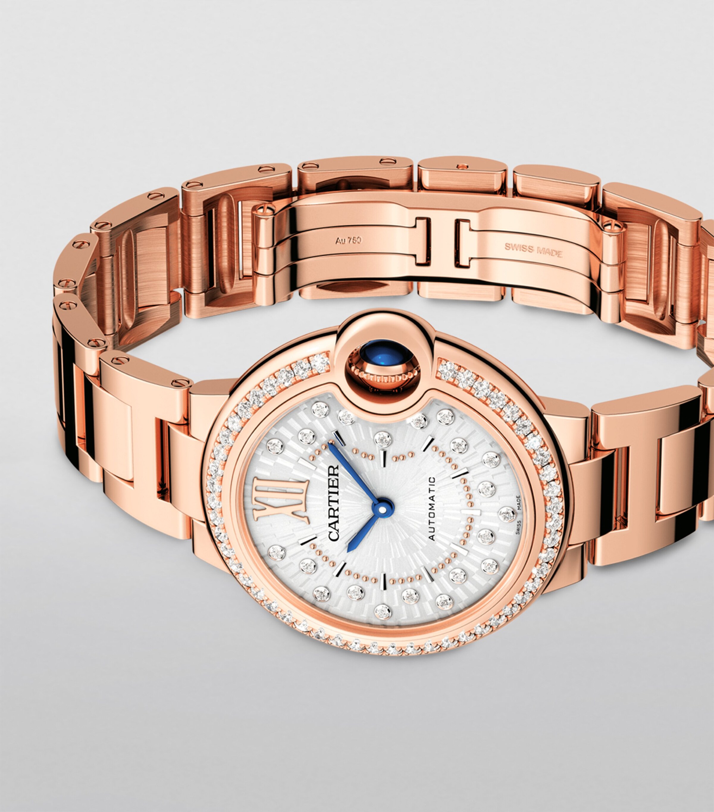 Cartier Rose Gold and Diamond Ballon Bleu de Cartier Watch 33mm Rose Gold Image 5