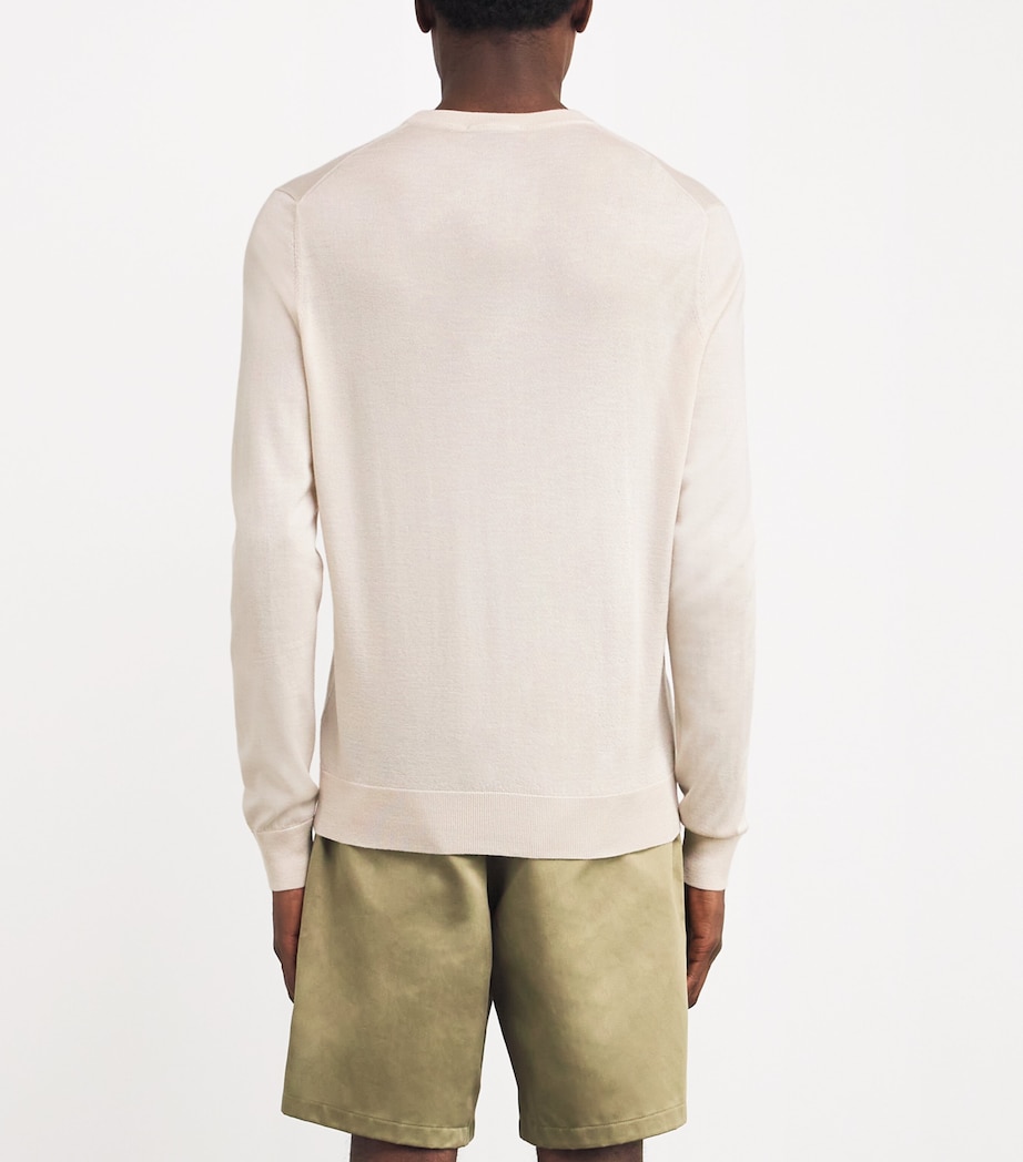 Cashmere-Silk Crew-Neck Sweater 80210 LIGHT PINK Image 4