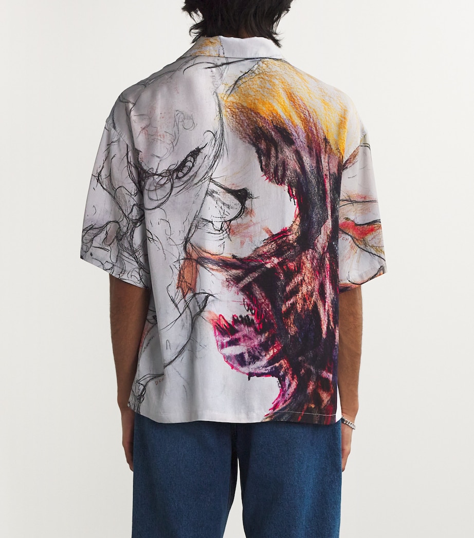 DOMREBEL Mens Sketch Ascend Print Shirt Beige Image 4