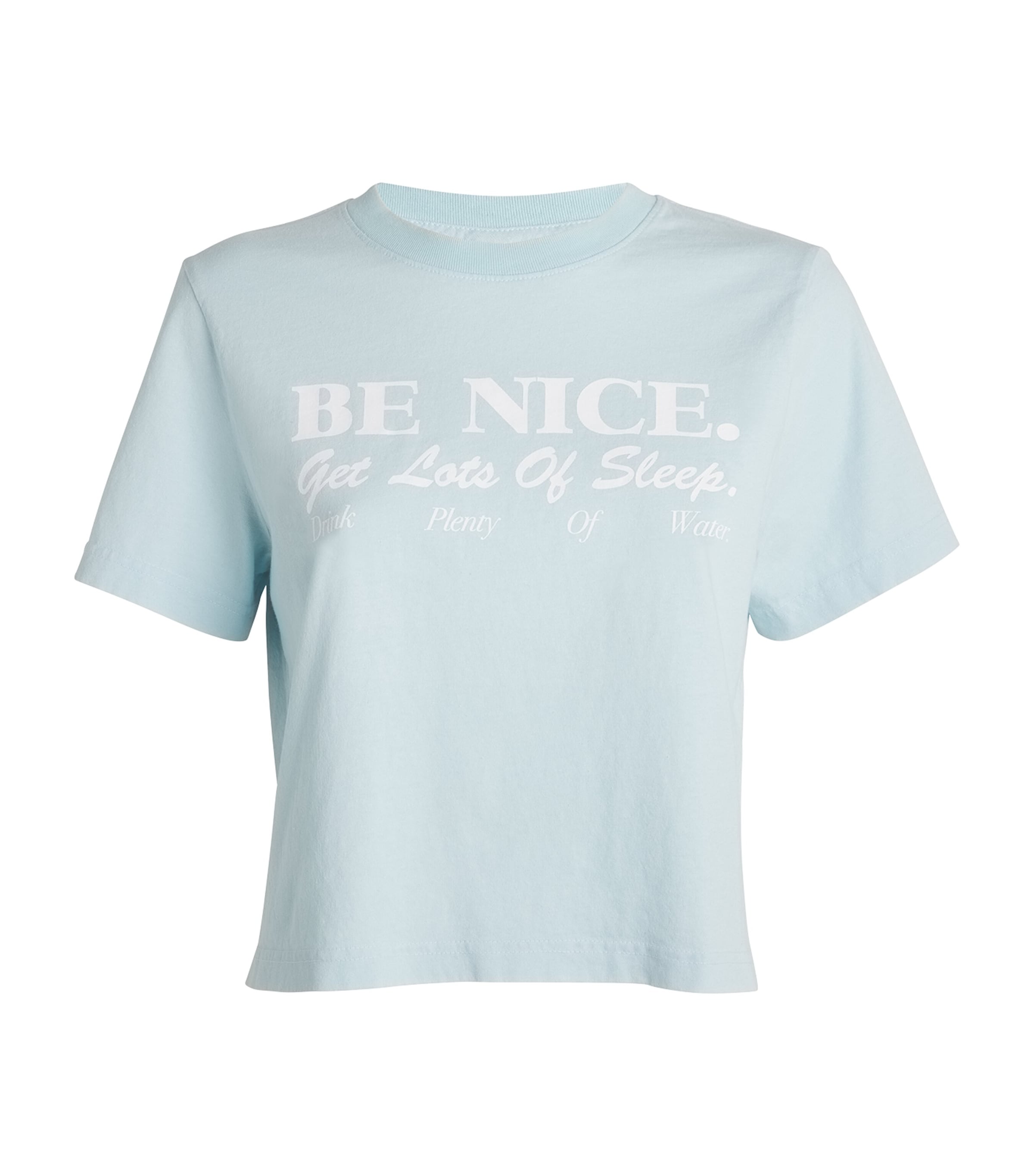 Shop Sporty And Rich Cotton Be Nice Crop Top In Blue