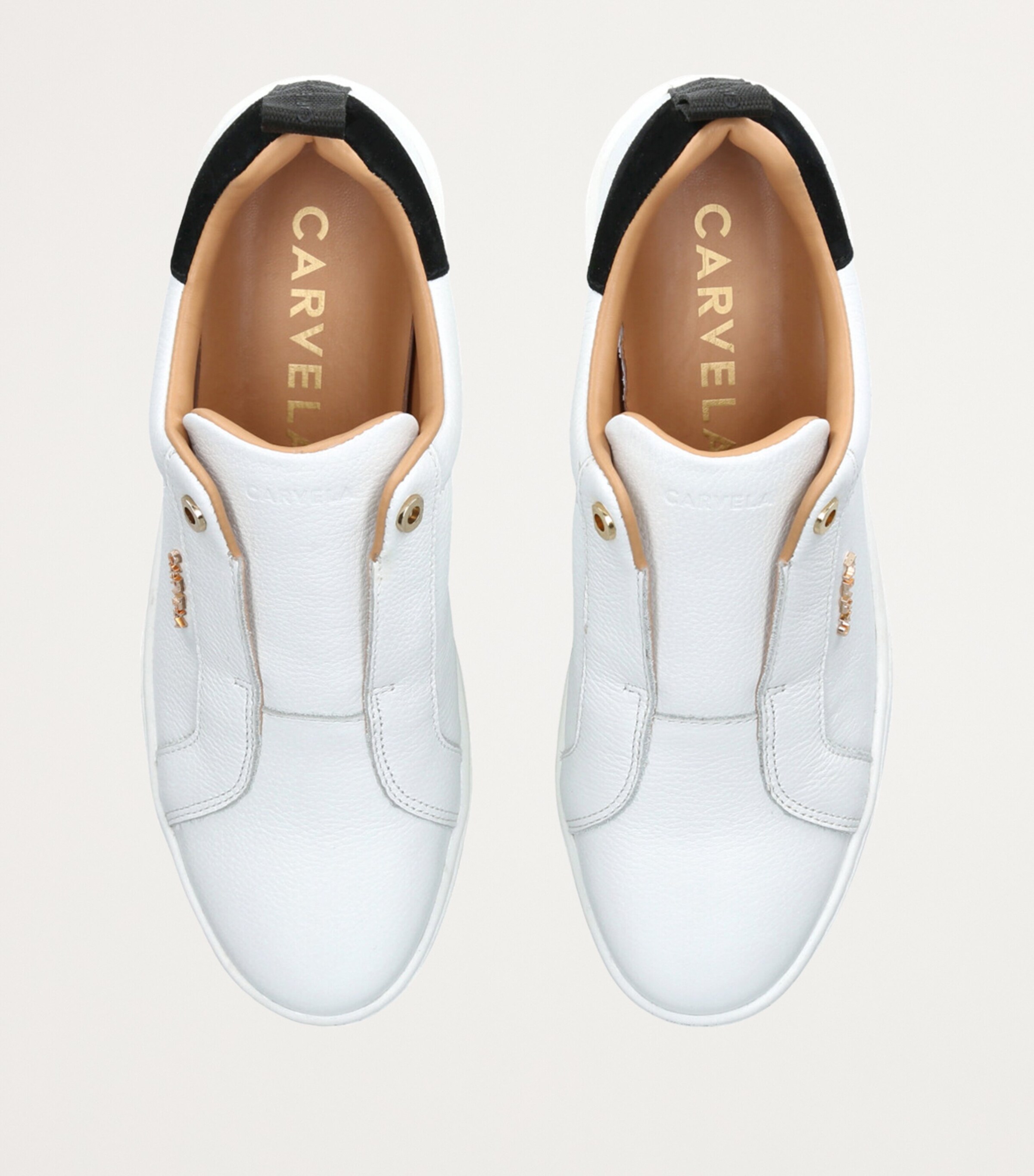 Carvela Leather Connected Laceless Sneakers White Image 4