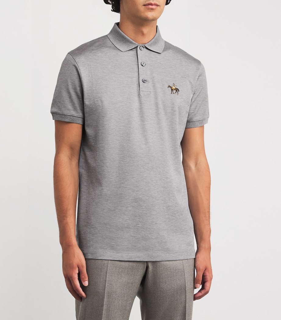 Cotton Logo Polo Shirt CLASSIC LIGHT GREY Image 3