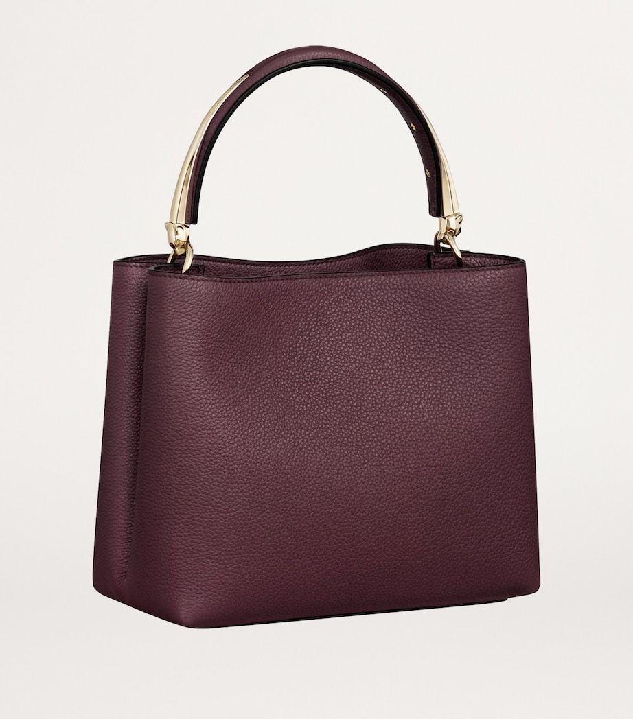 Cartier Small Calfskin Panthère de Cartier Top-Handle Bag Plum Image 2