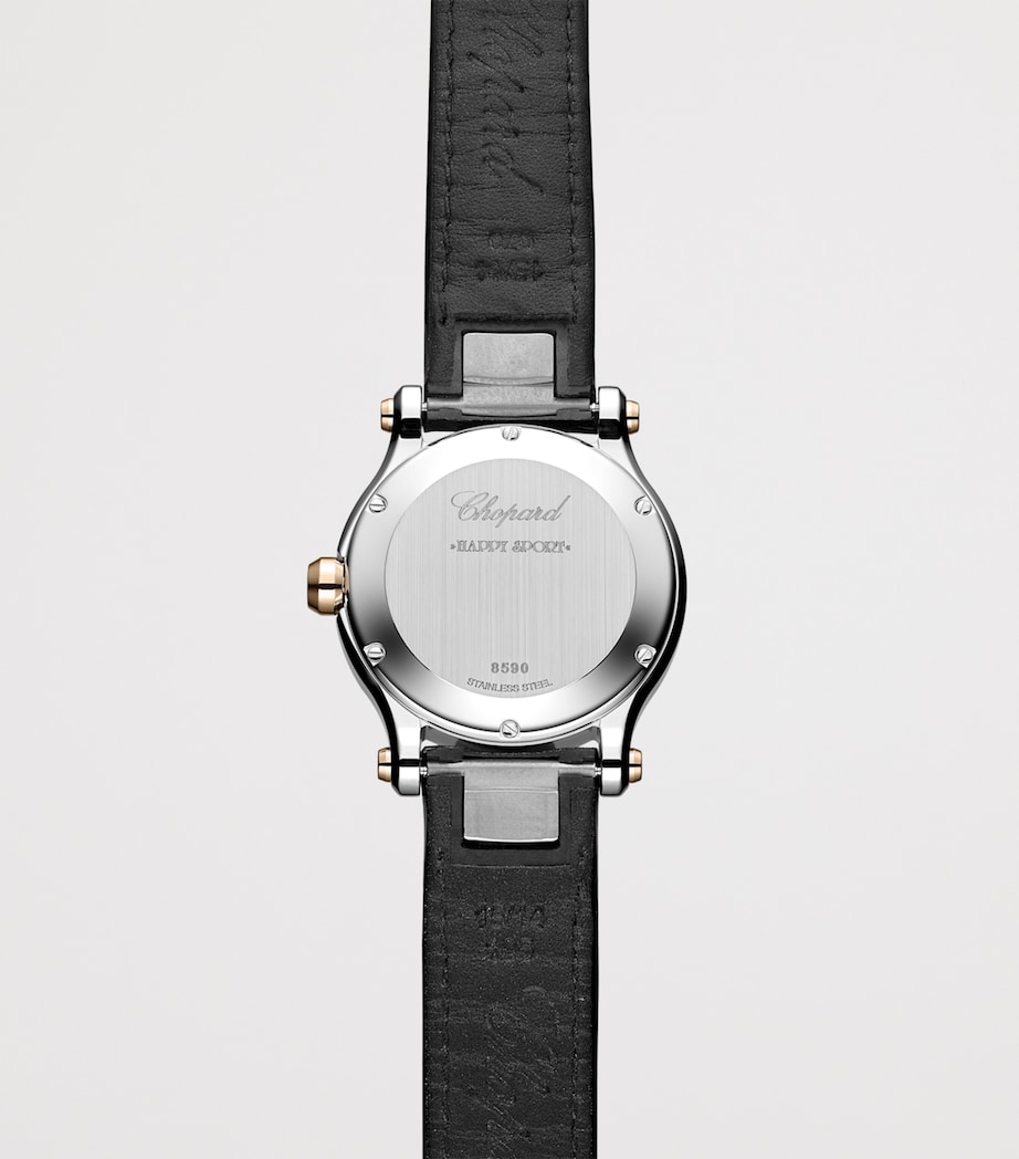 Stainless Steel, Rose Gold and Diamond Happy Sport Watch 30mm ROSE GOLD/STAINLESS Image 2