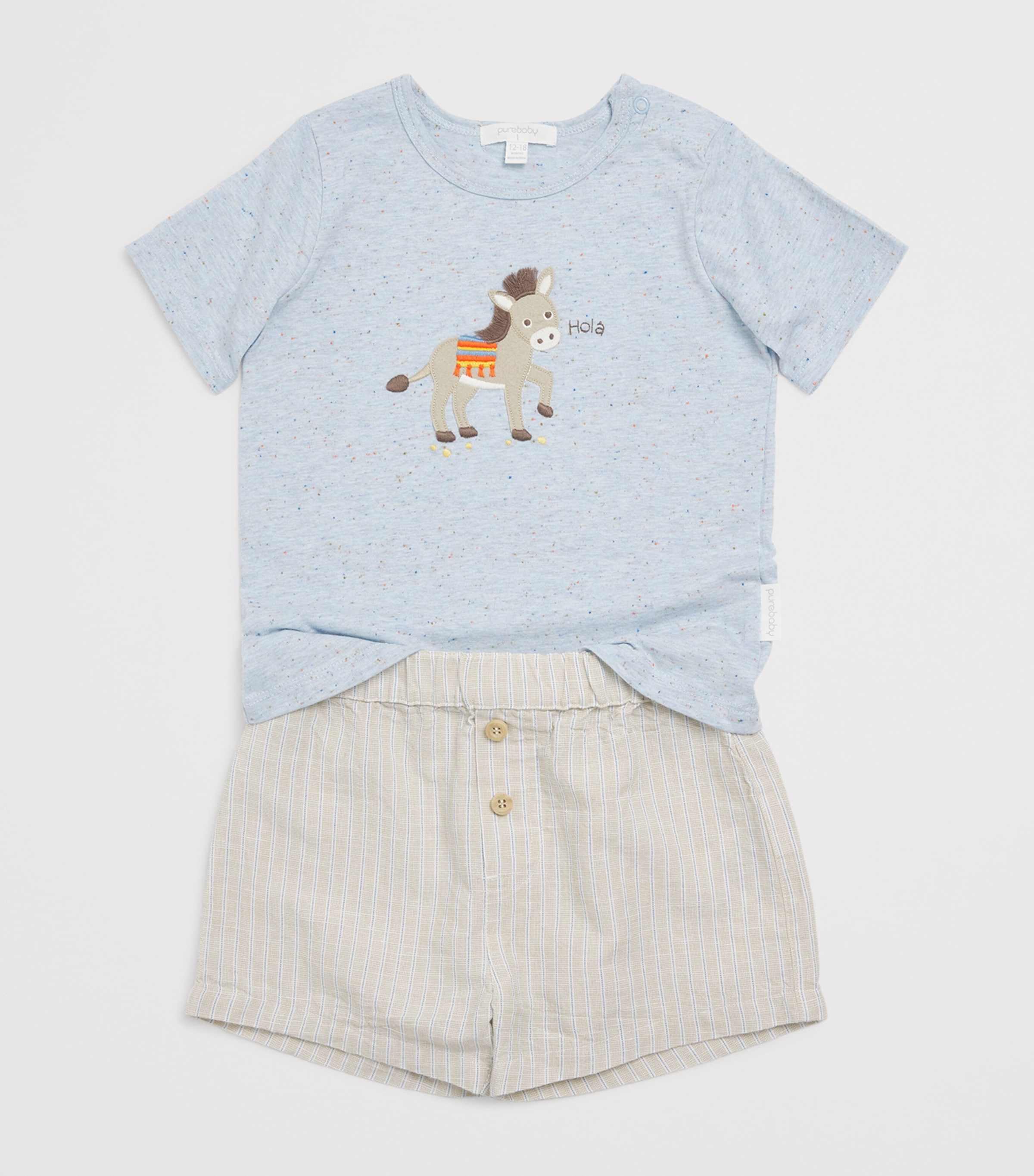 Purebaby Donkey T-Shirt and Shorts Set (12-24 Months) Tacst Image 3