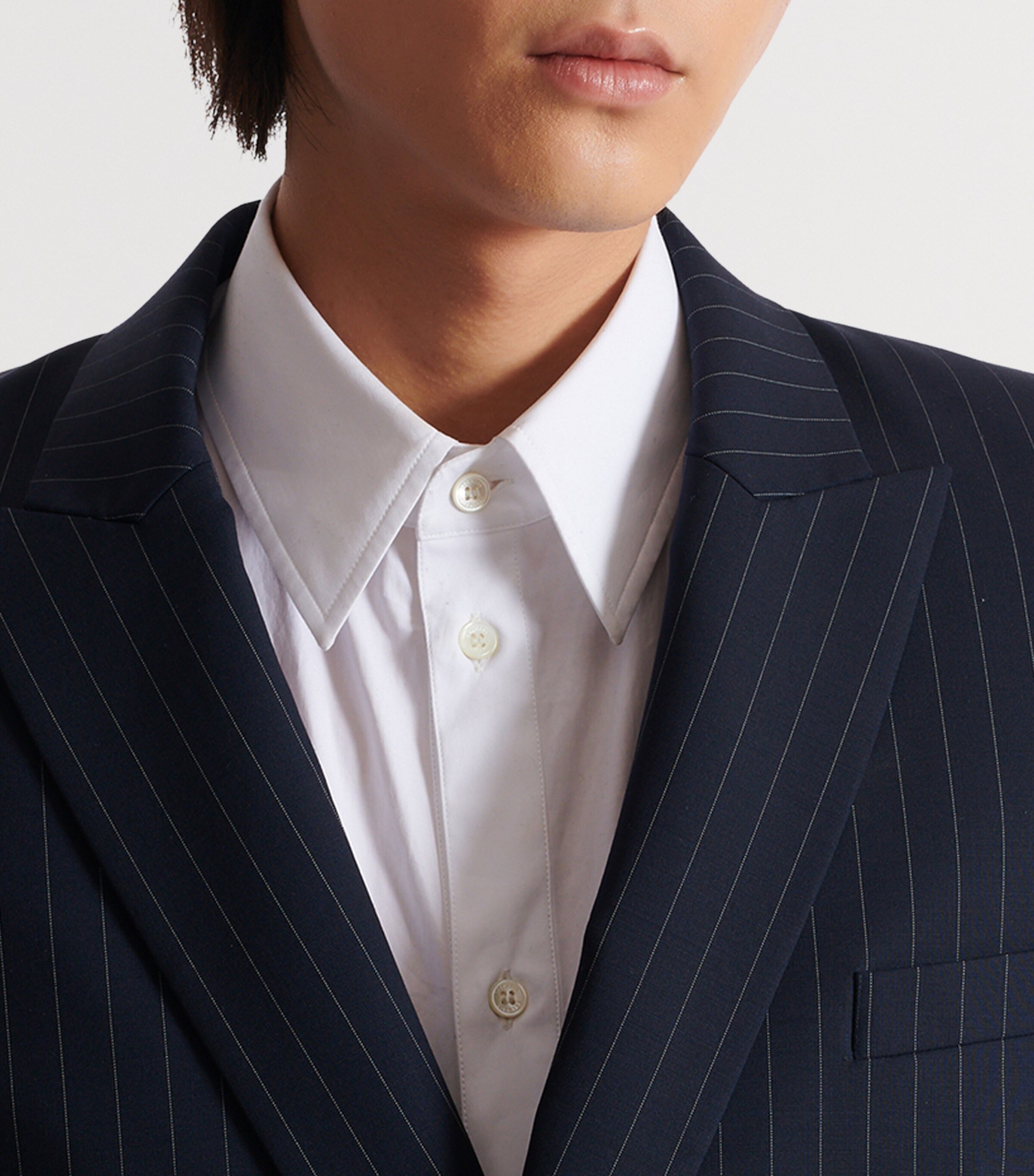 Wool Pinstripe Blazer SAJ BLEU/BLANC Image 3
