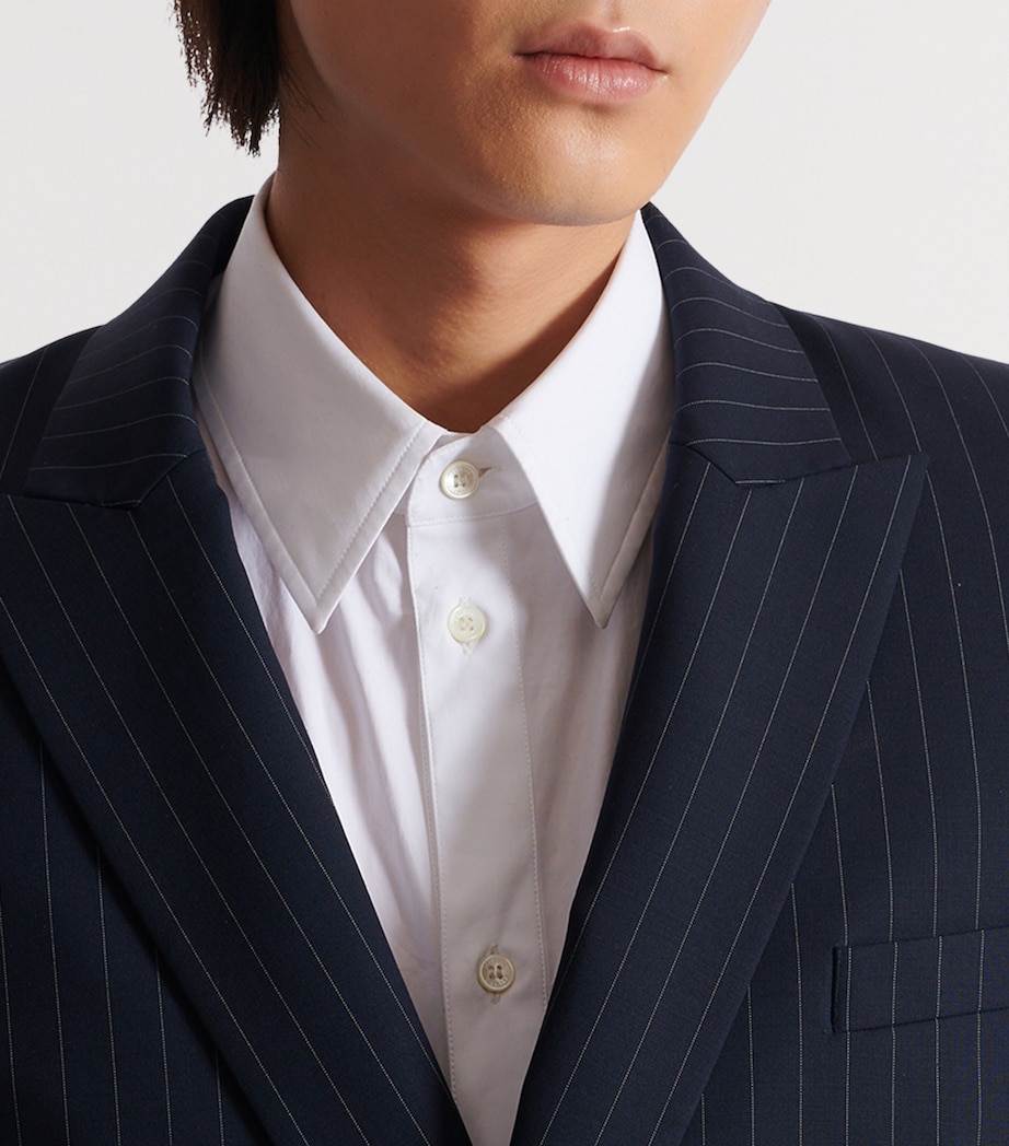 Wool Pinstripe Blazer SAJ BLEU/BLANC Image 3