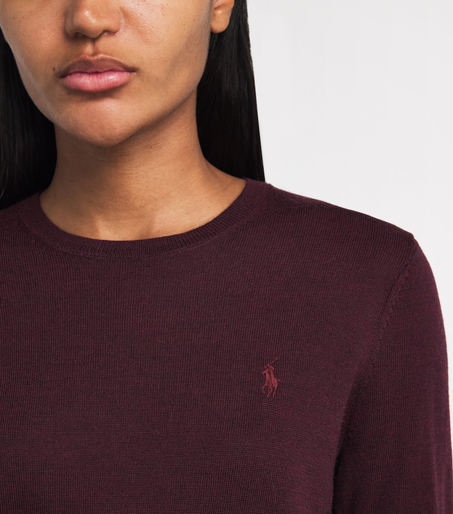 Wool Crew-Neck Sweater AGED WINE HEATHER Image 6