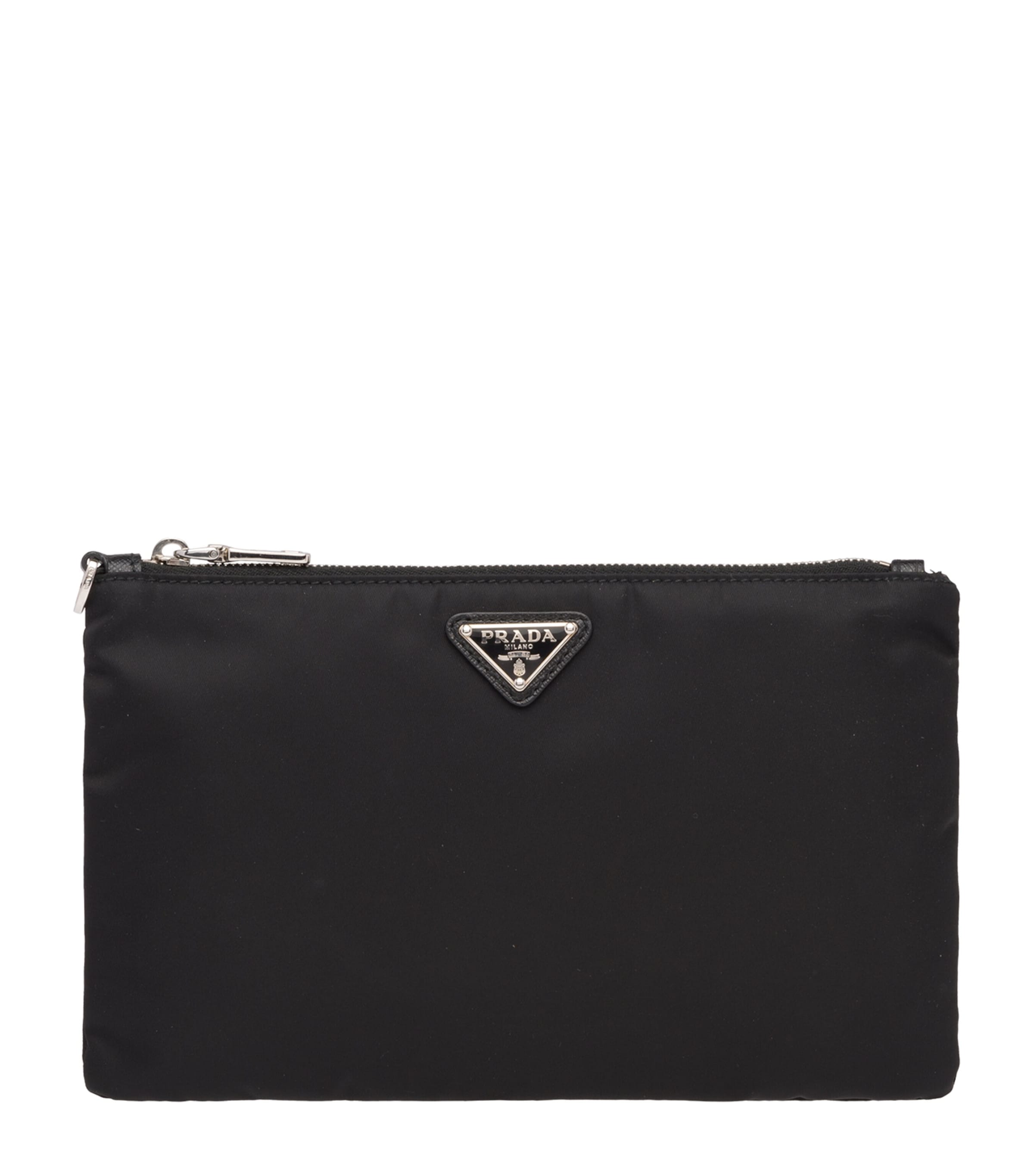 Re-Nylon and Saffiano Leather Wristlet Pouch F0002 Image 1
