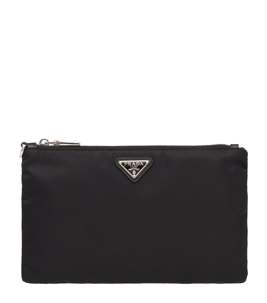 Re-Nylon and Saffiano Leather Wristlet Pouch F0002 Image 1