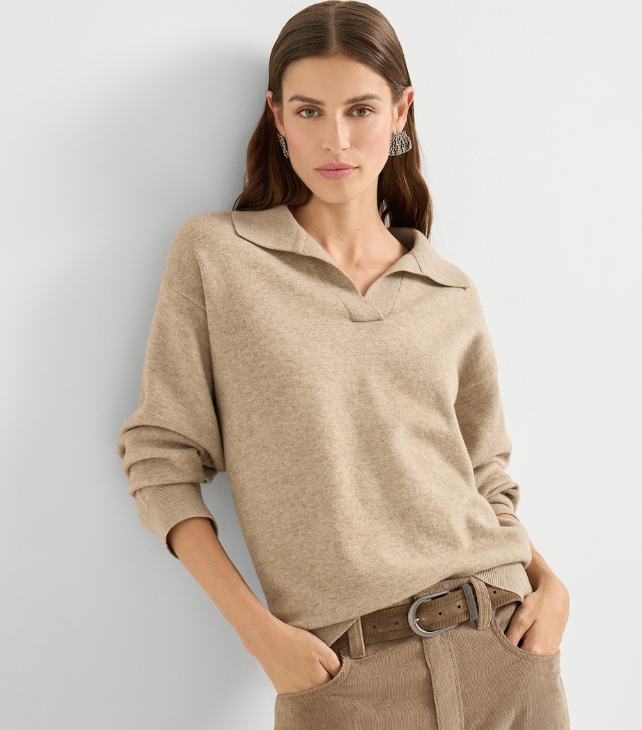 Cashmere-Blend Polo Sweater C9259 Image 5