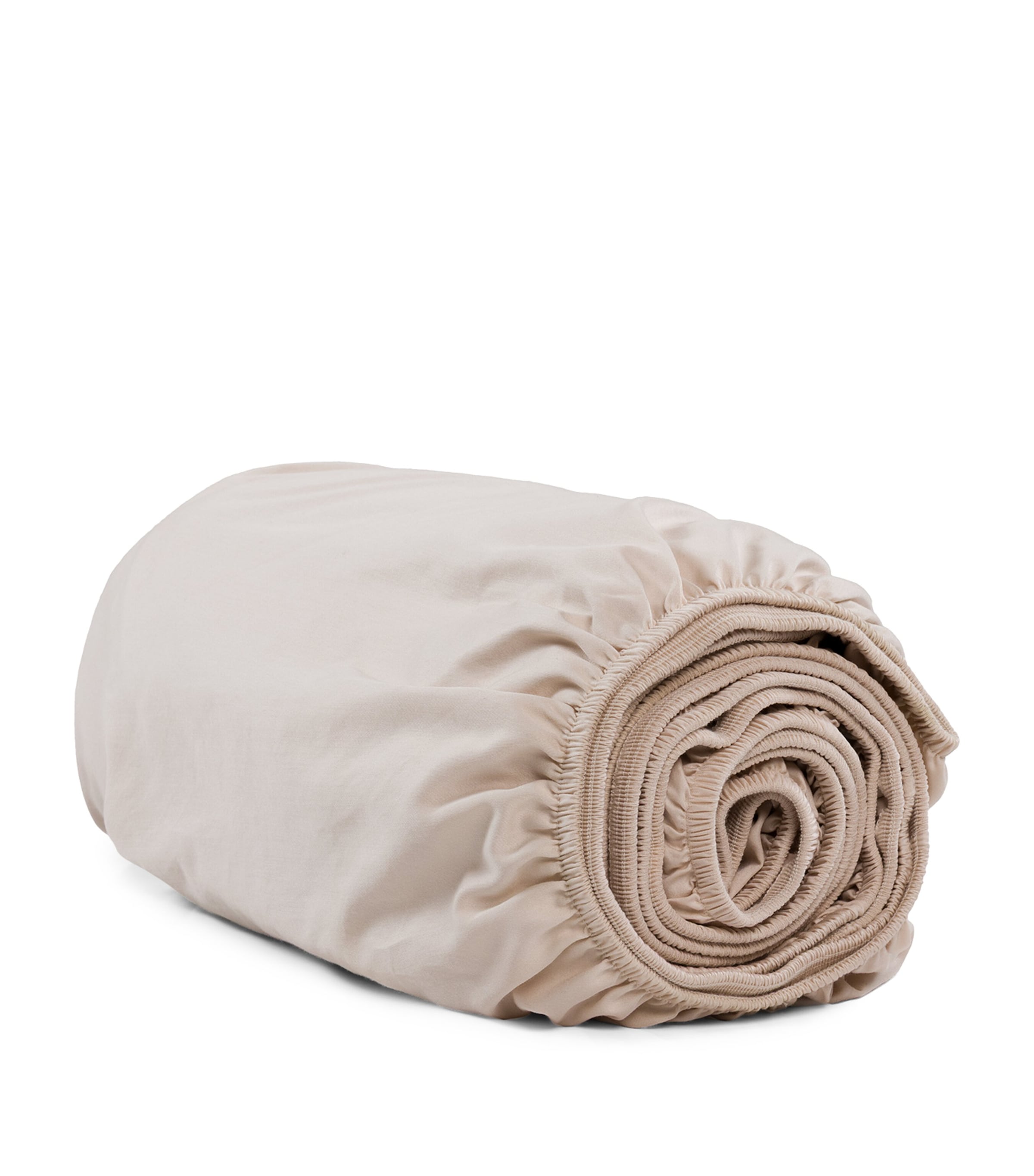 Hamam Organic Cotton Sateen Core Super King Fitted Sheet (180cm x 200cm) Bone Image 1