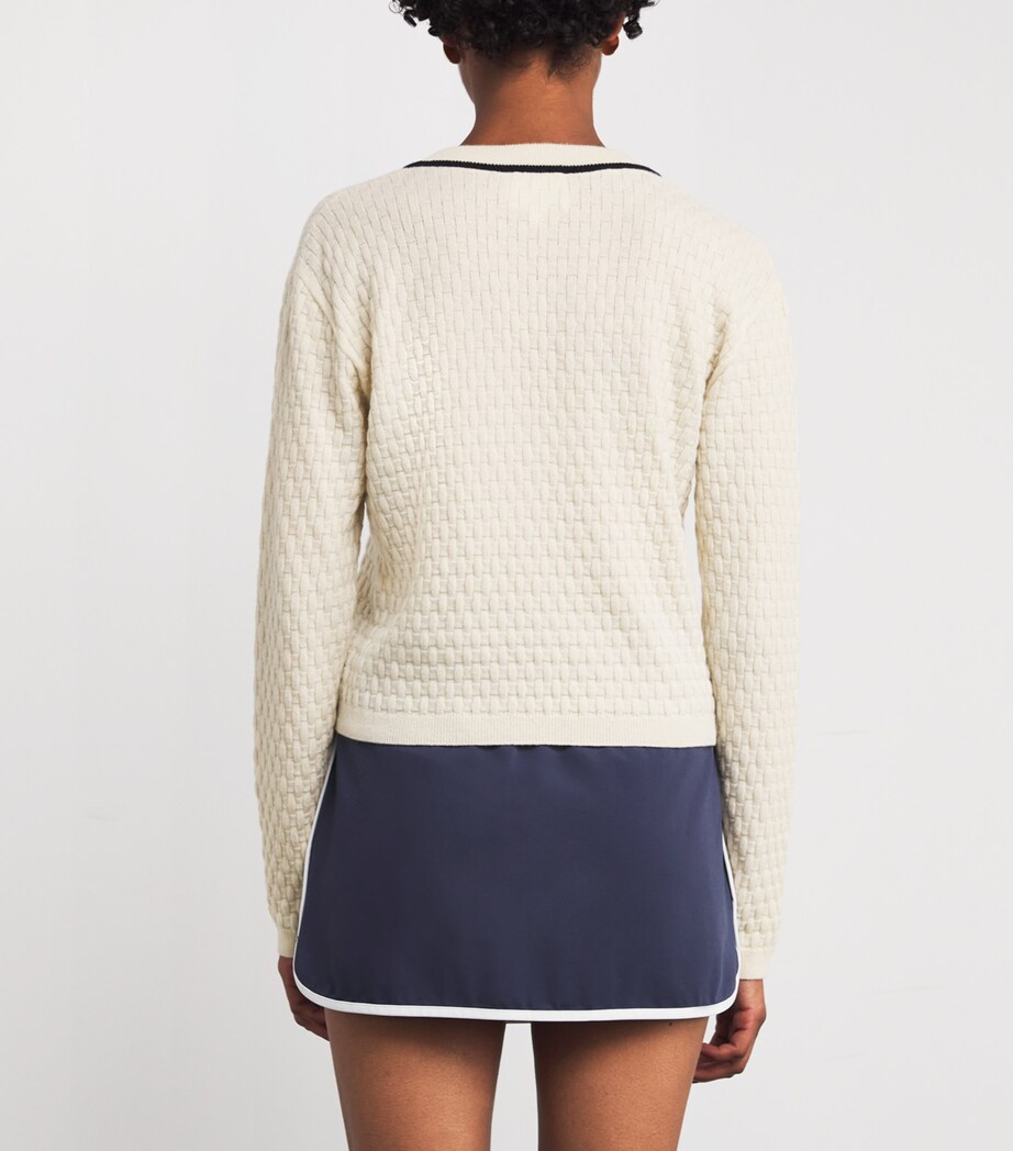 FRAME Womens x Sotheby's Cashmere V-Neck Sweater Cream Image 4