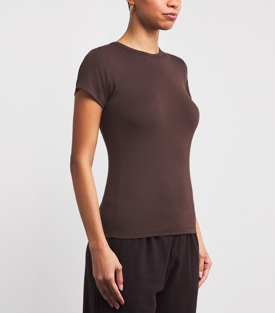 Cotton-Modal Crew-Neck T-Shirt ESPRESSO ESP Image 3