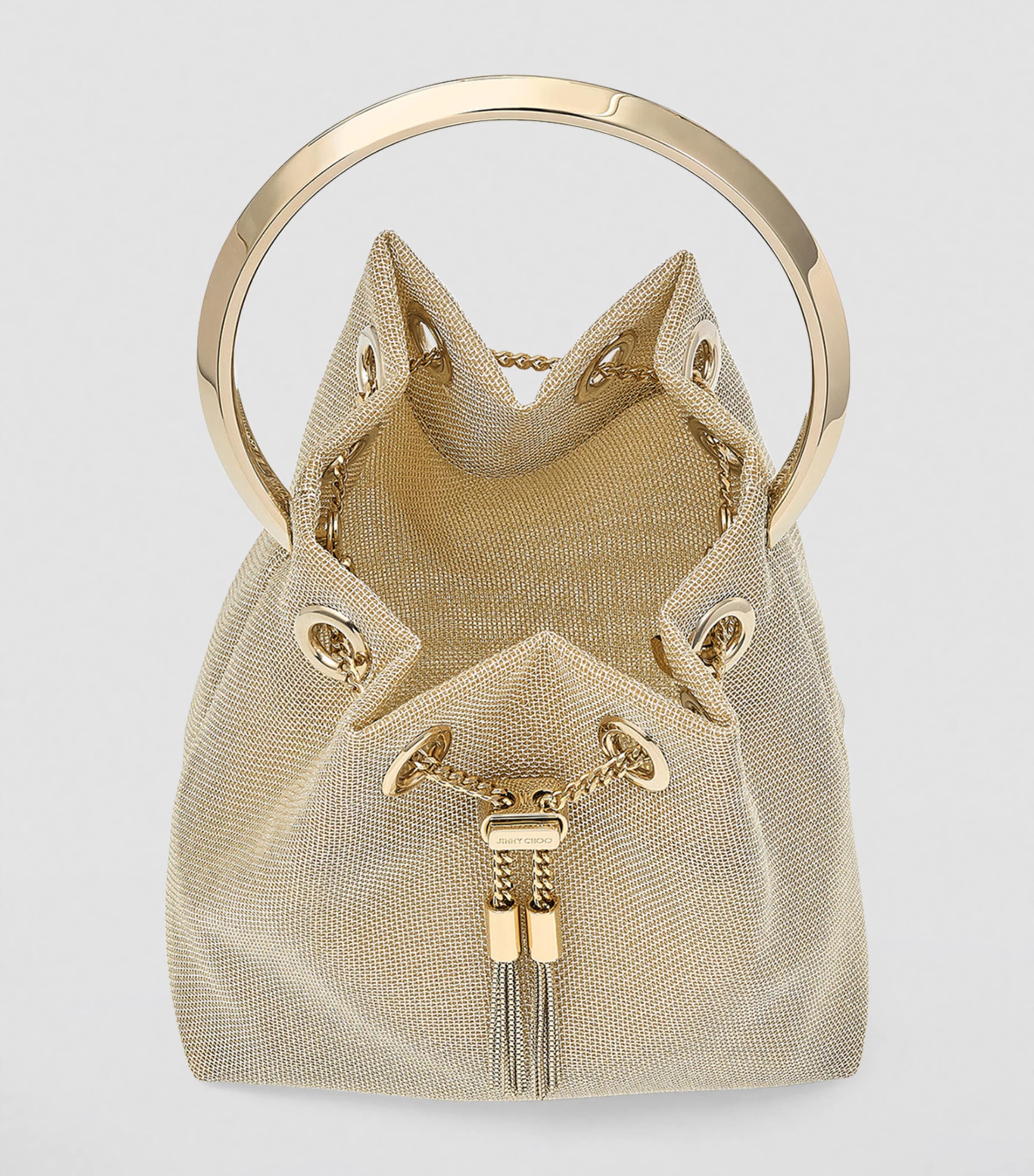 JIMMY CHOO Bon Bon メッシュ ハンドバッグ Bon Bon | Black Mesh Bag | JIMMY CHOO