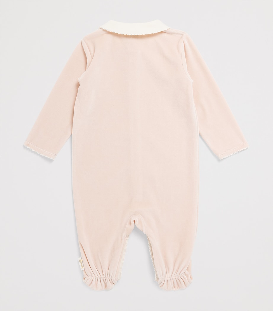 Velour Embroidered All-In-One (0-18 Months) PINK Image 2