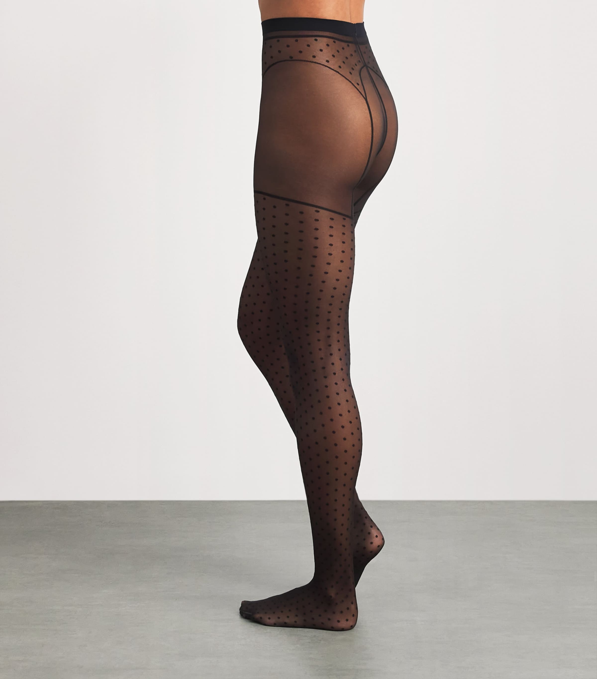 Wolford Womens Dotted Garter Belt 20 Tights Black Image 4
