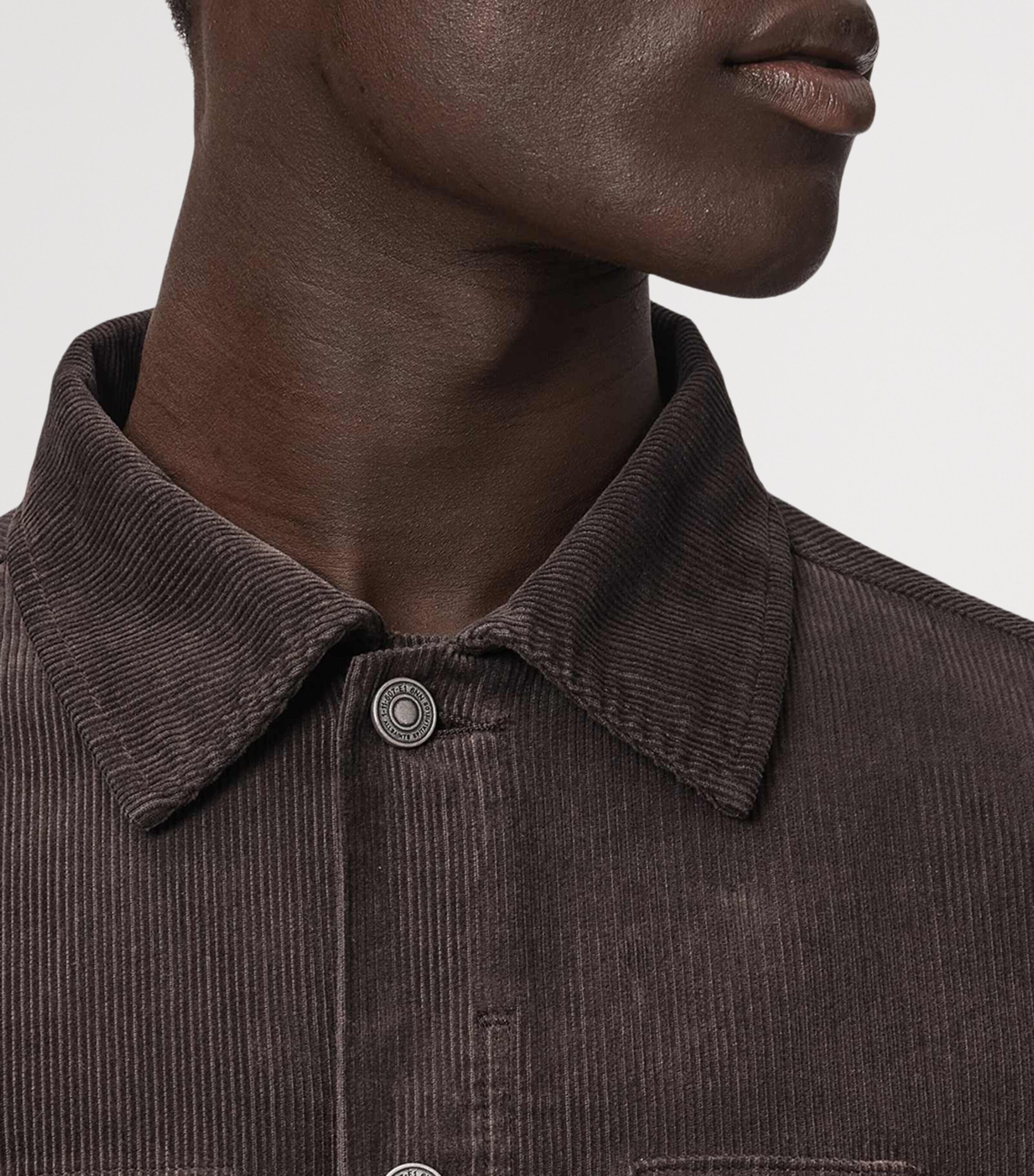 AllSaints Mens Mukesh Corduroy Jacket Dark Brown Image 7