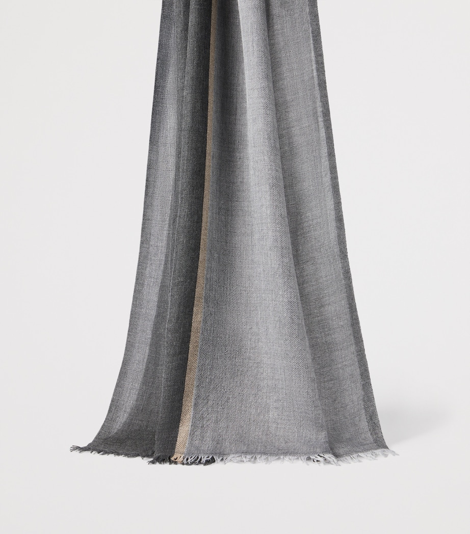 Brunello Cucinelli Cashmere-Silk Colour-Block Scarf Image 2