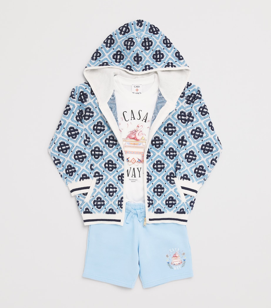 Casablanca Kids Monogram Knit Hoodie (3-8 Years) Image 3