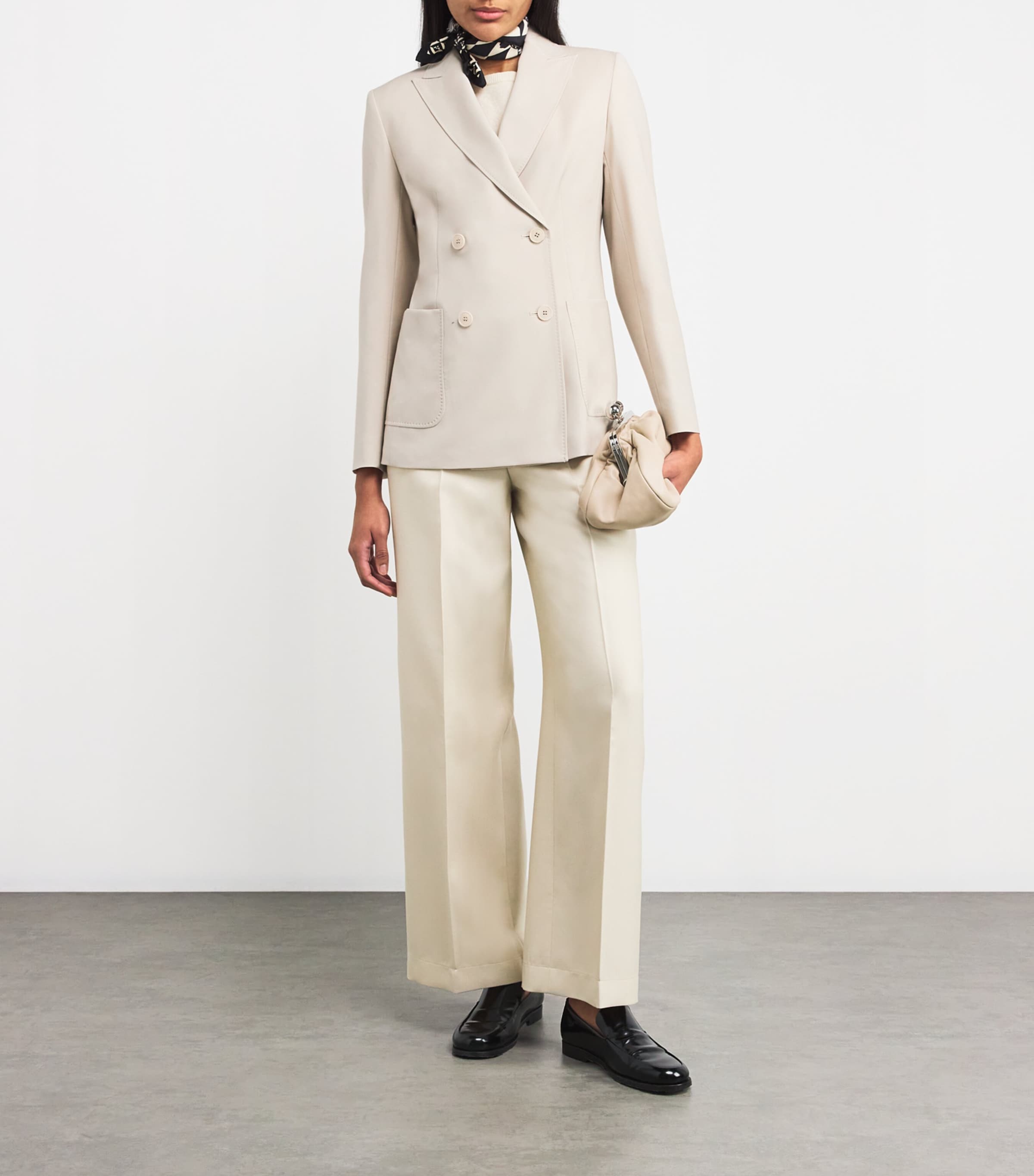 Virgin Wool Double-Breasted Blazer SAND Image 2