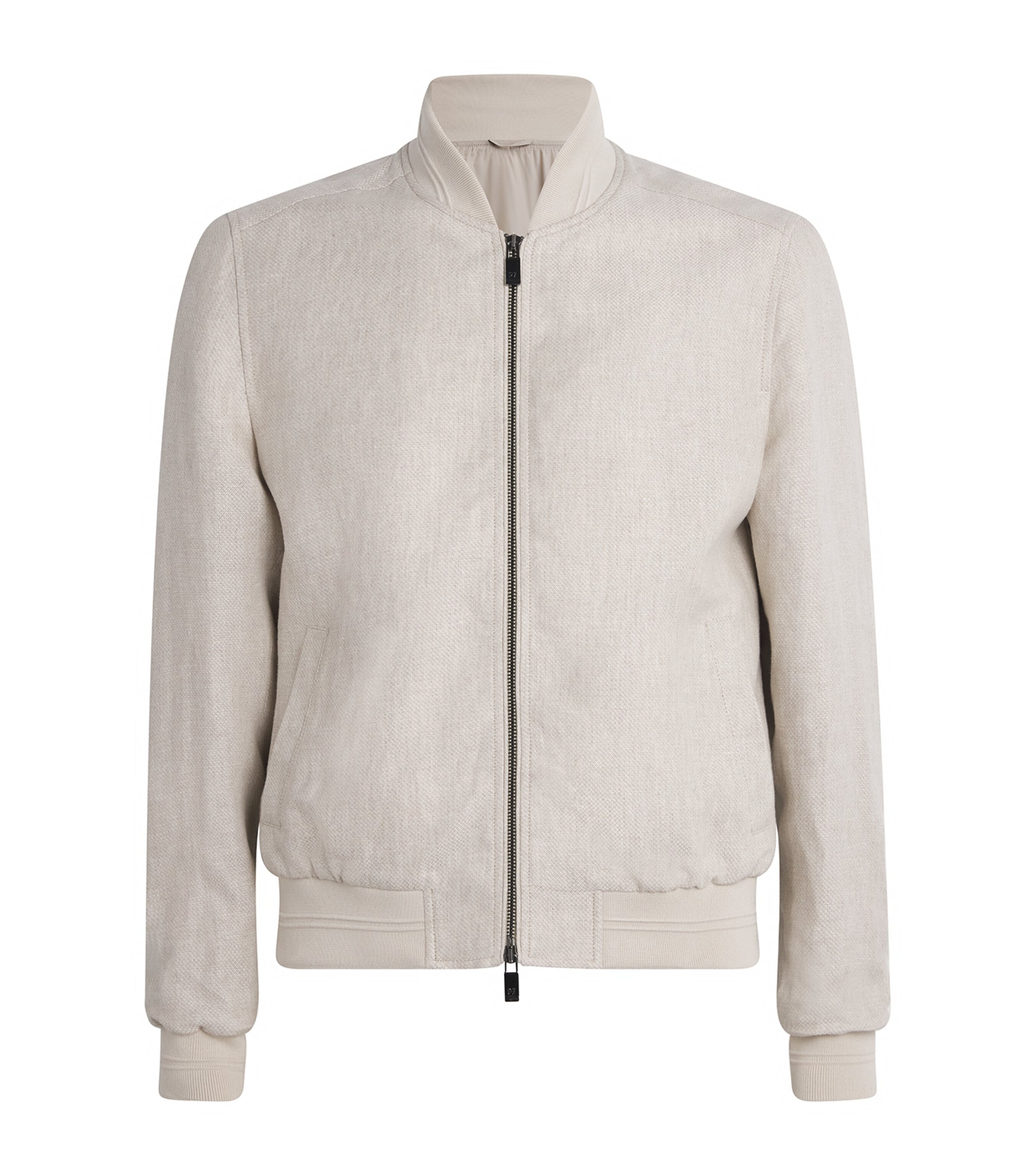 Pal Zileri Linen Bomber Jacket In Neutral