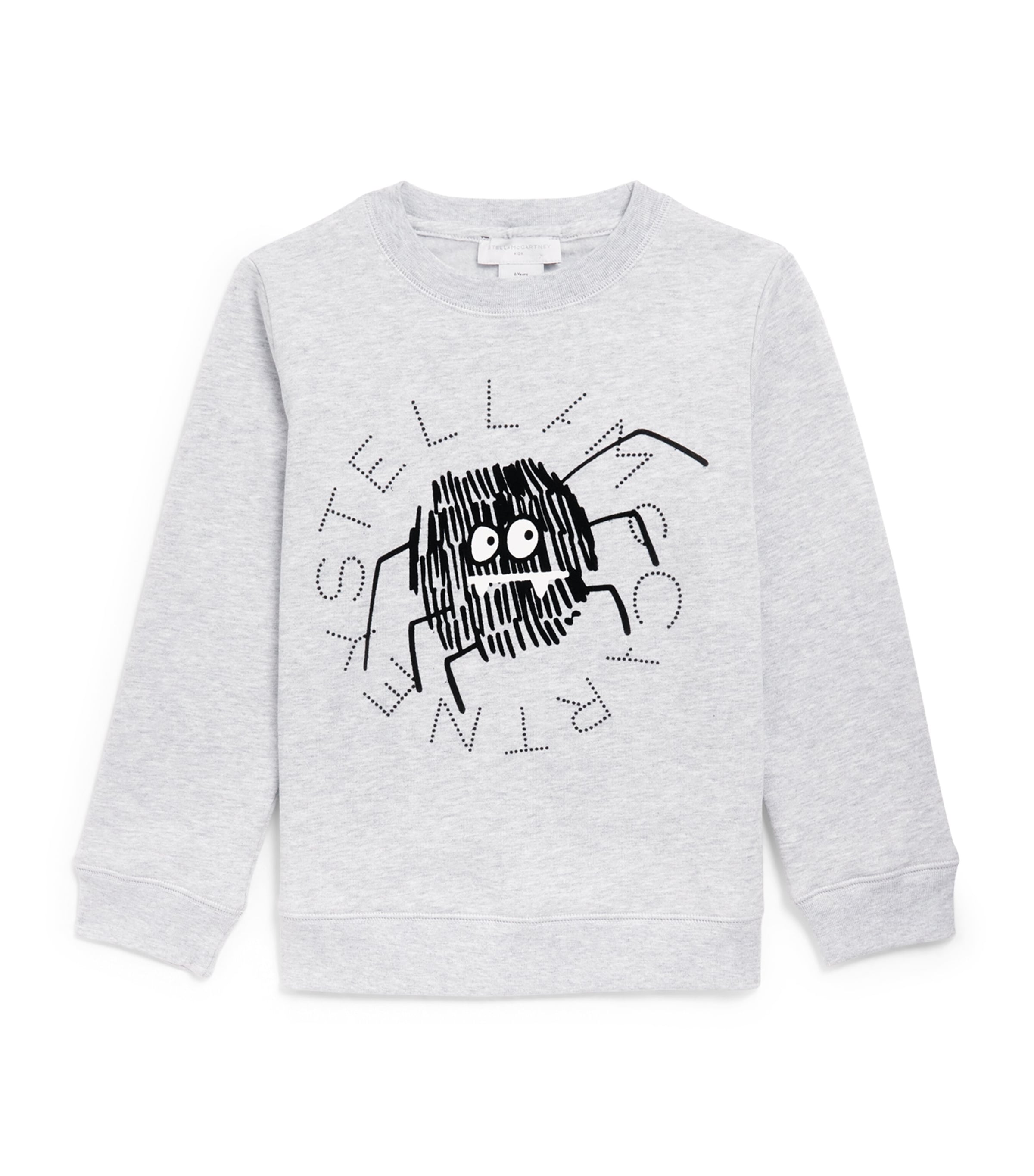 Stella McCartney Kids Cotton Spider Print Sweatshirt (2-14 Years) Grigio Medio Mel. Image 1