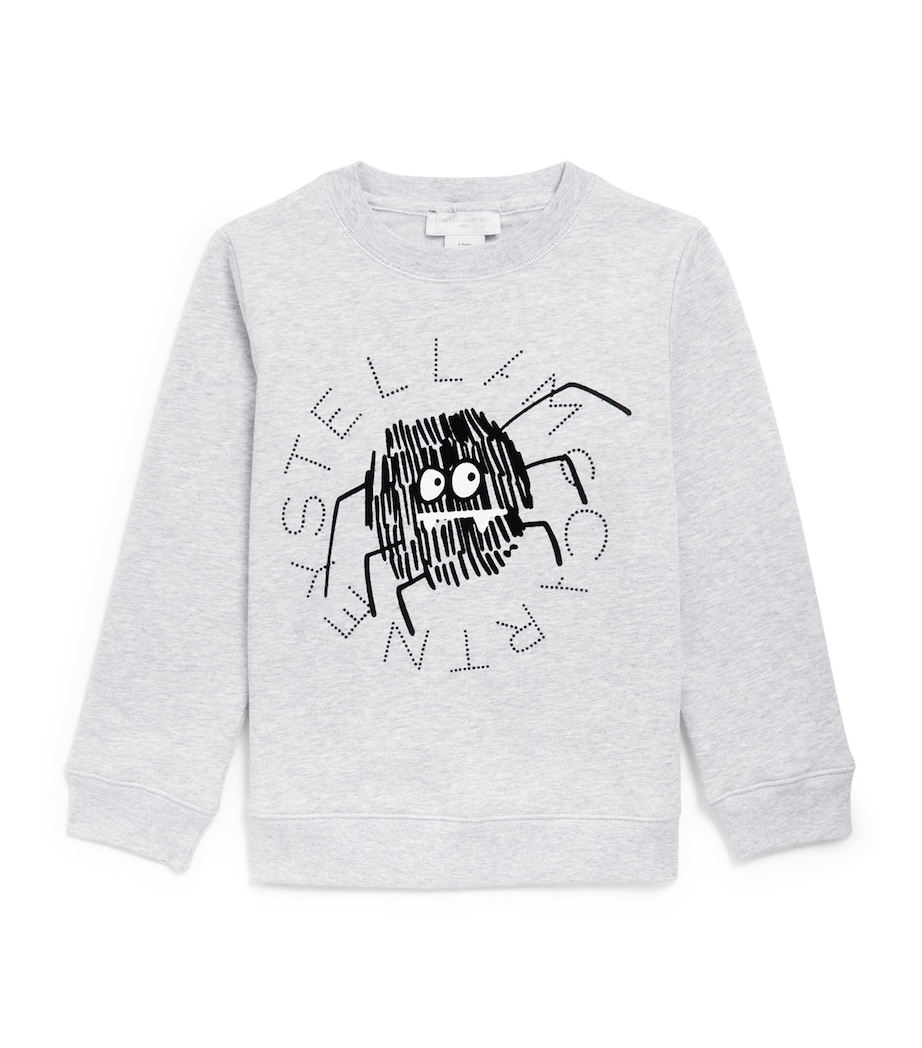 Stella McCartney Kids Cotton Spider Print Sweatshirt (2-14 Years) Grigio Medio Mel. Image 1