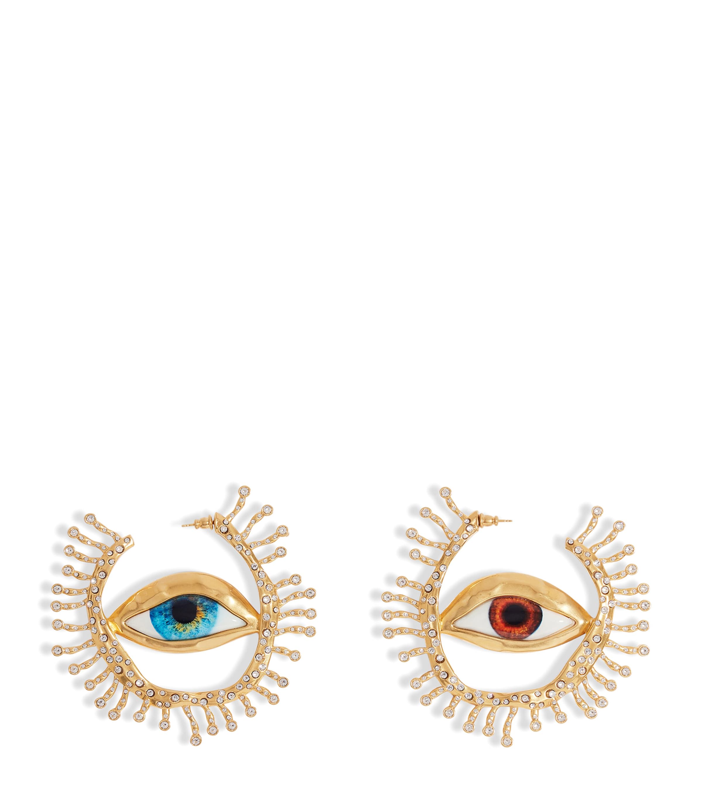 Eyes Hoop Earrings 056GOLD Image 1