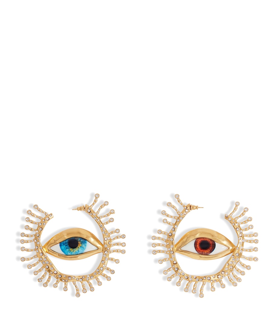 Eyes Hoop Earrings 056GOLD Image 1