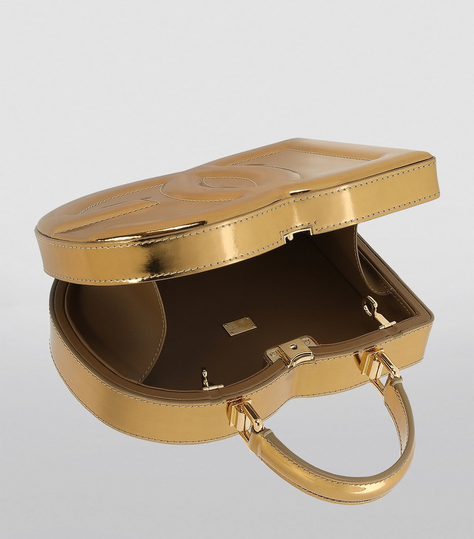Metallic Leather Logo Box Top-Handle Bag 89869-LIGHT GOLD Image 2