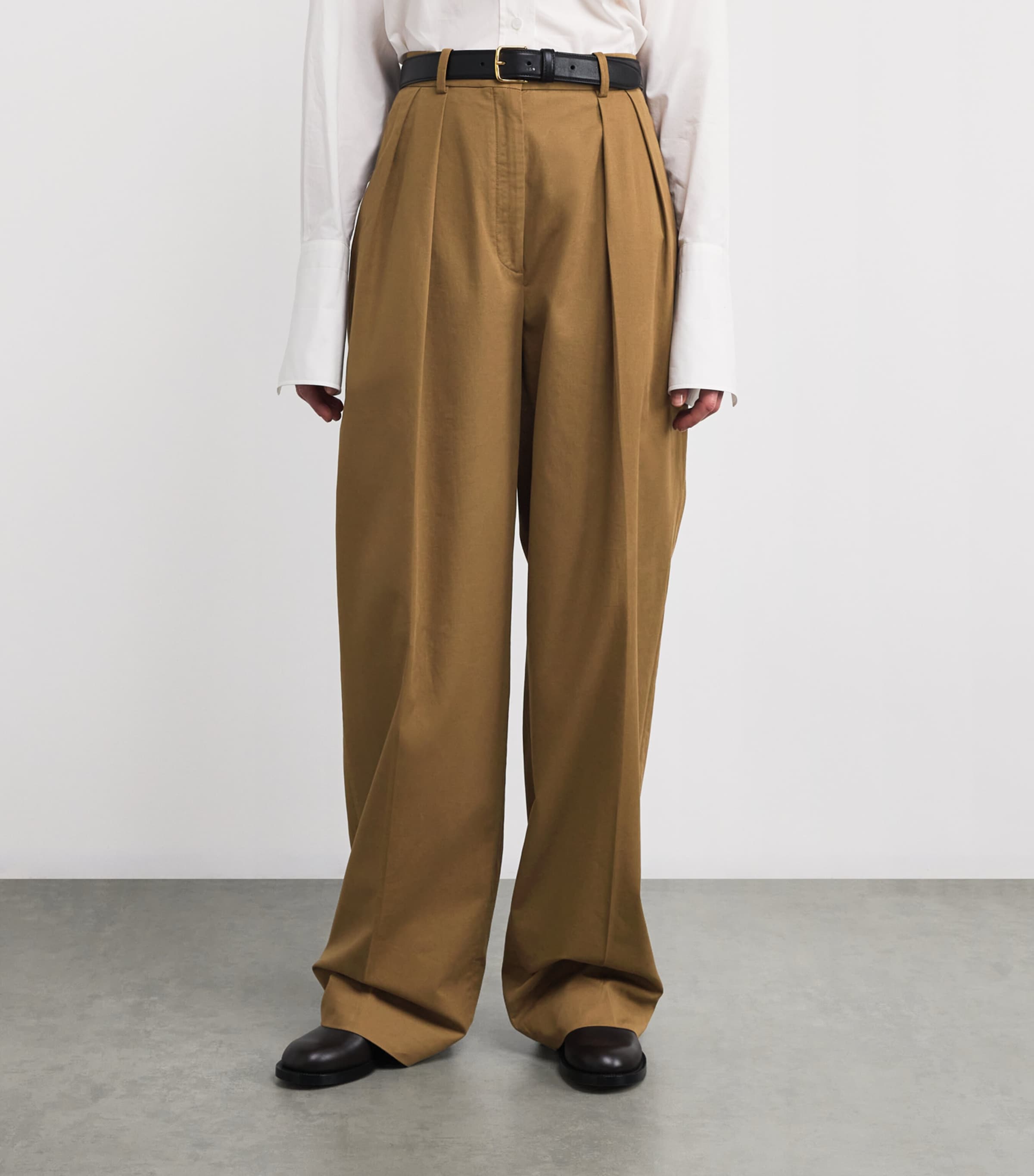Igor Wide-Leg Tailored Trousers DARK SAND Image 3