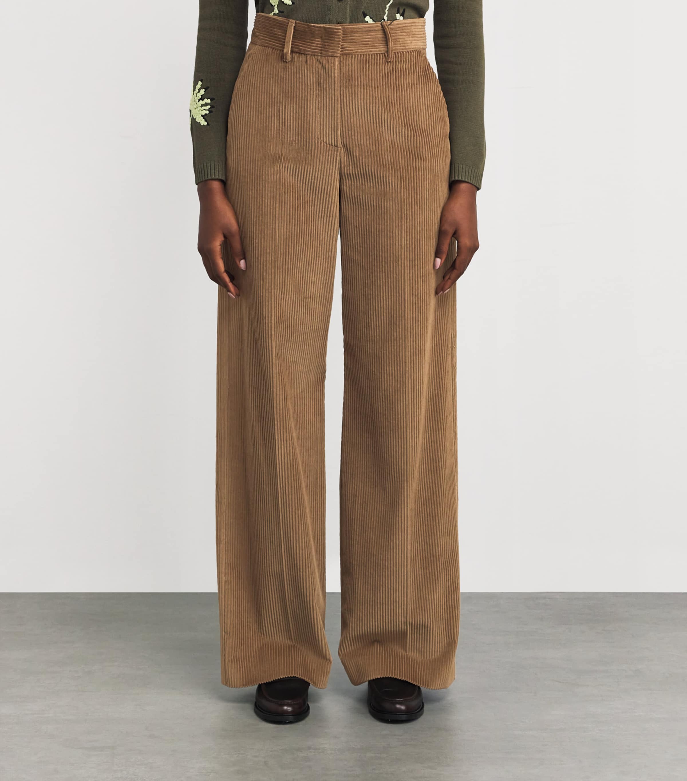 Corduroy Straight Trousers HAZELNUT BROWN Image 3