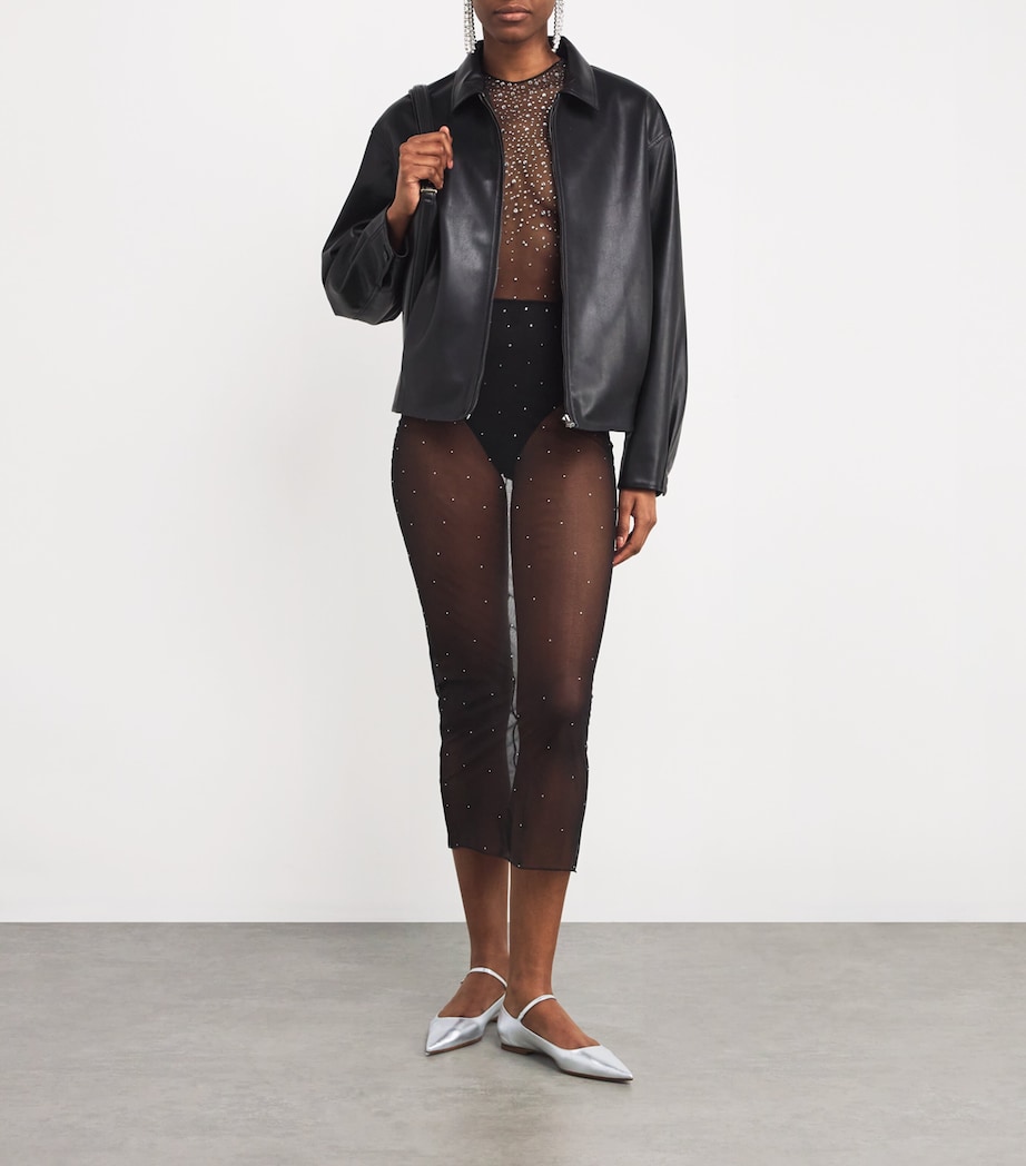 Leather Cleo Mary Jane Flats SILVER Image 5