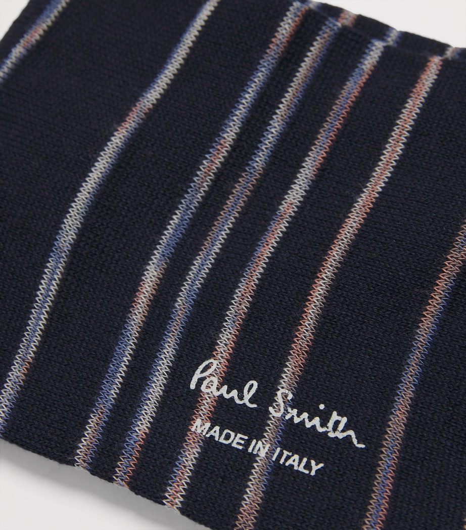 Cotton-Blend Kew Stripe Socks BLUE Image 2