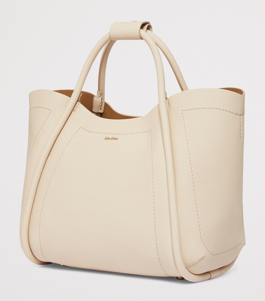 Max Mara Small Leather Marine Top-Handle Bag Ice Image 4