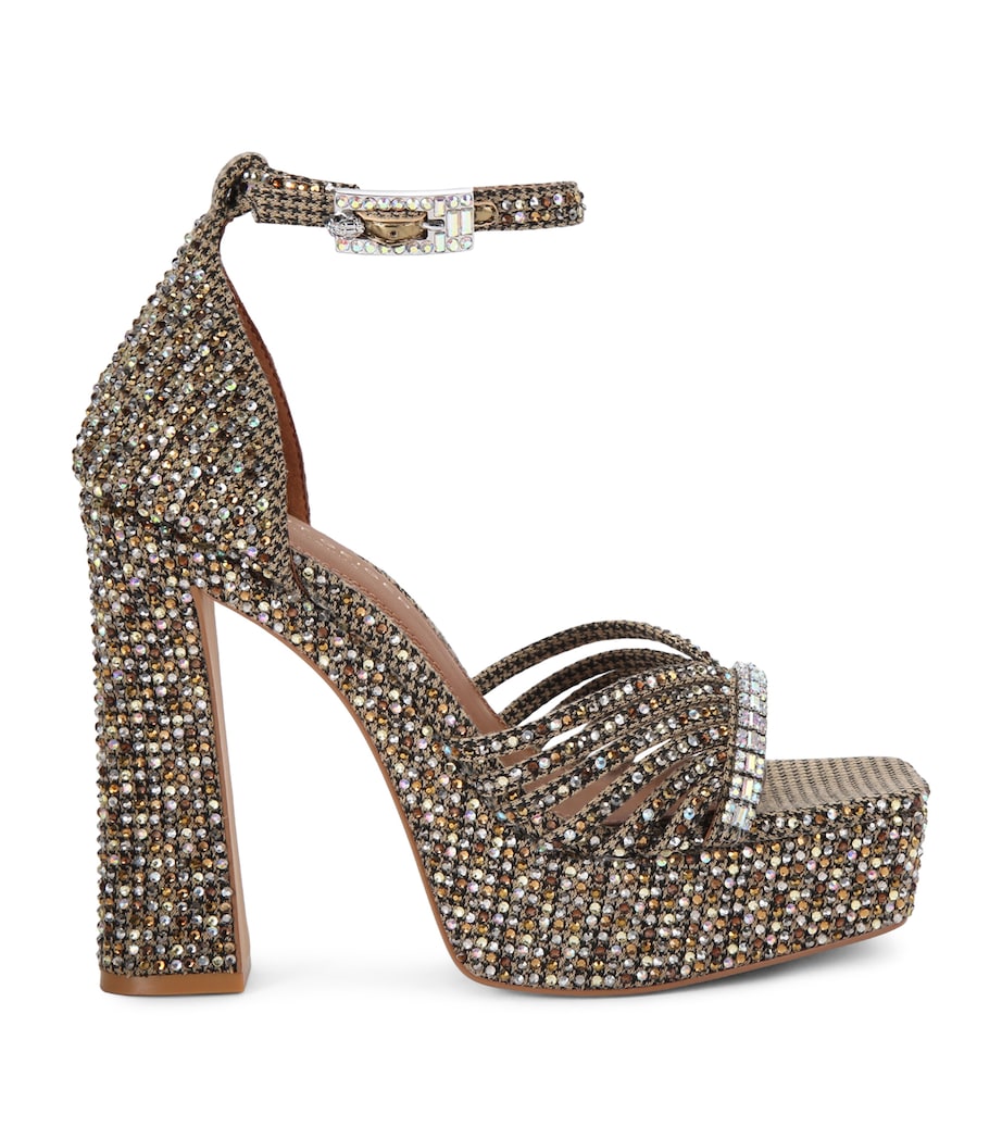 Kurt Geiger London Crystal Strap Platform Sandals Beige Comb Image 1