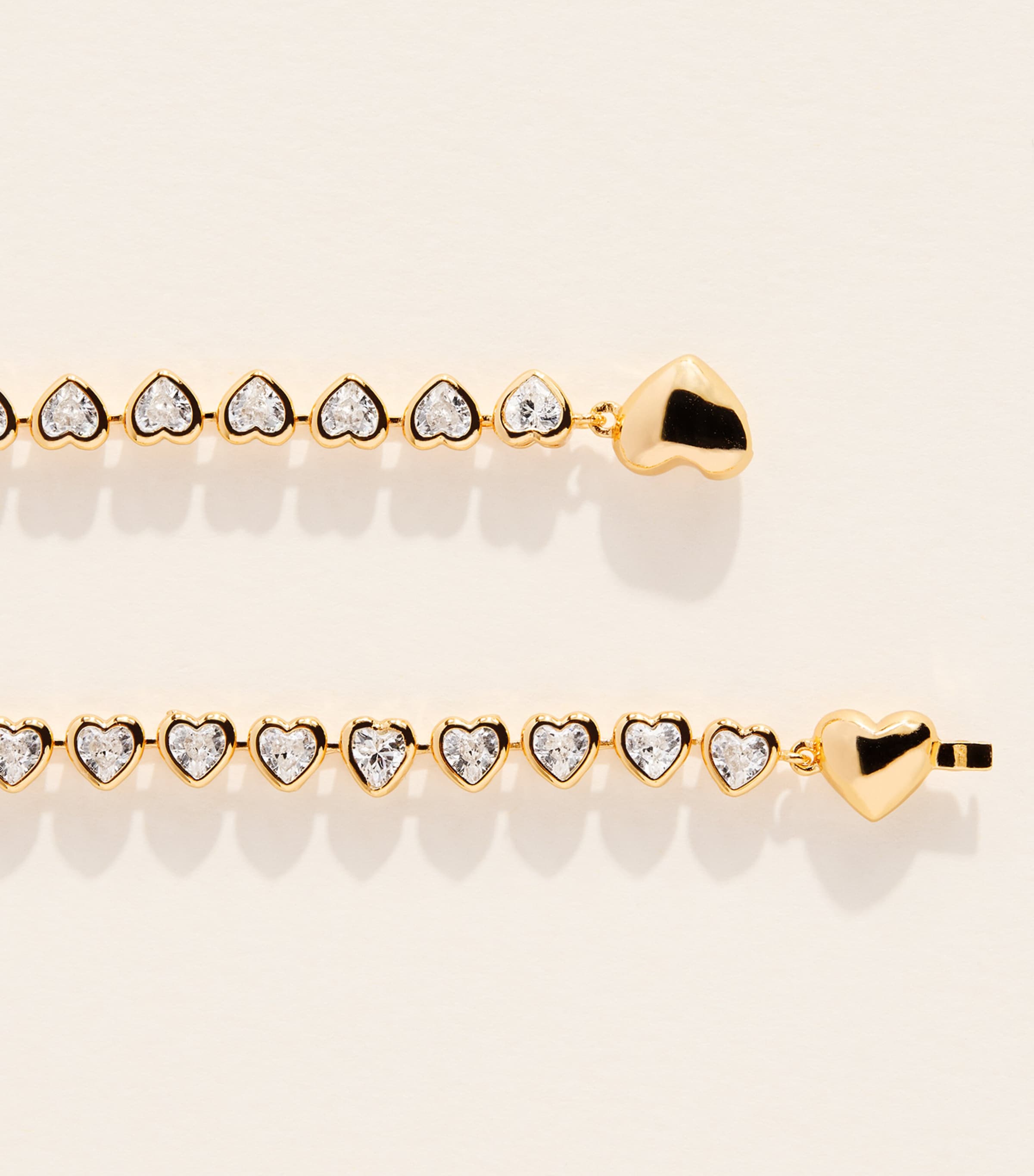 Astrid & Miyu Gold-Plated Silver Heart Tennis Necklace Gold Image 3
