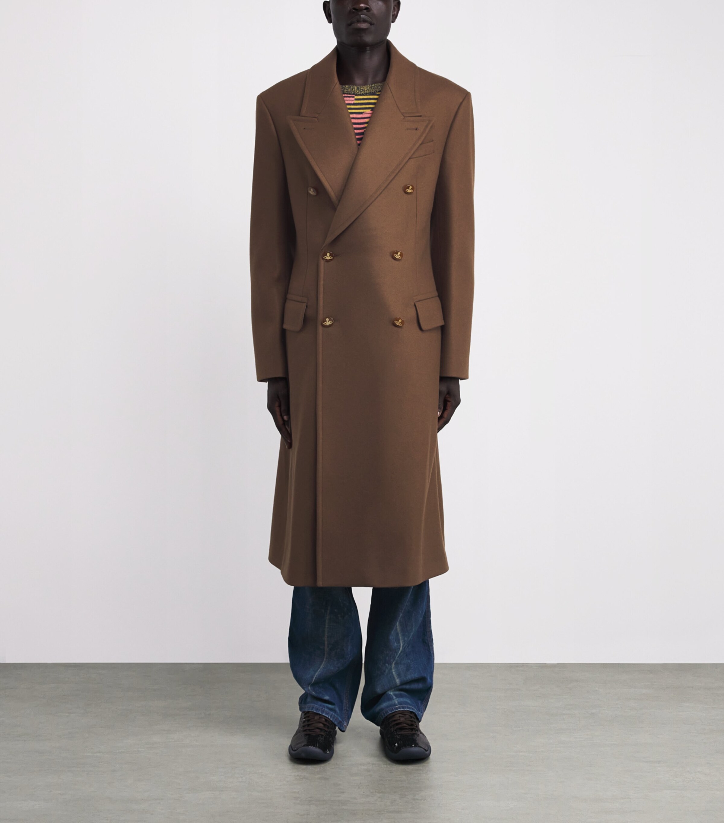 Wool-Cashmere Melton Overcoat D402 CAMEL Image 3