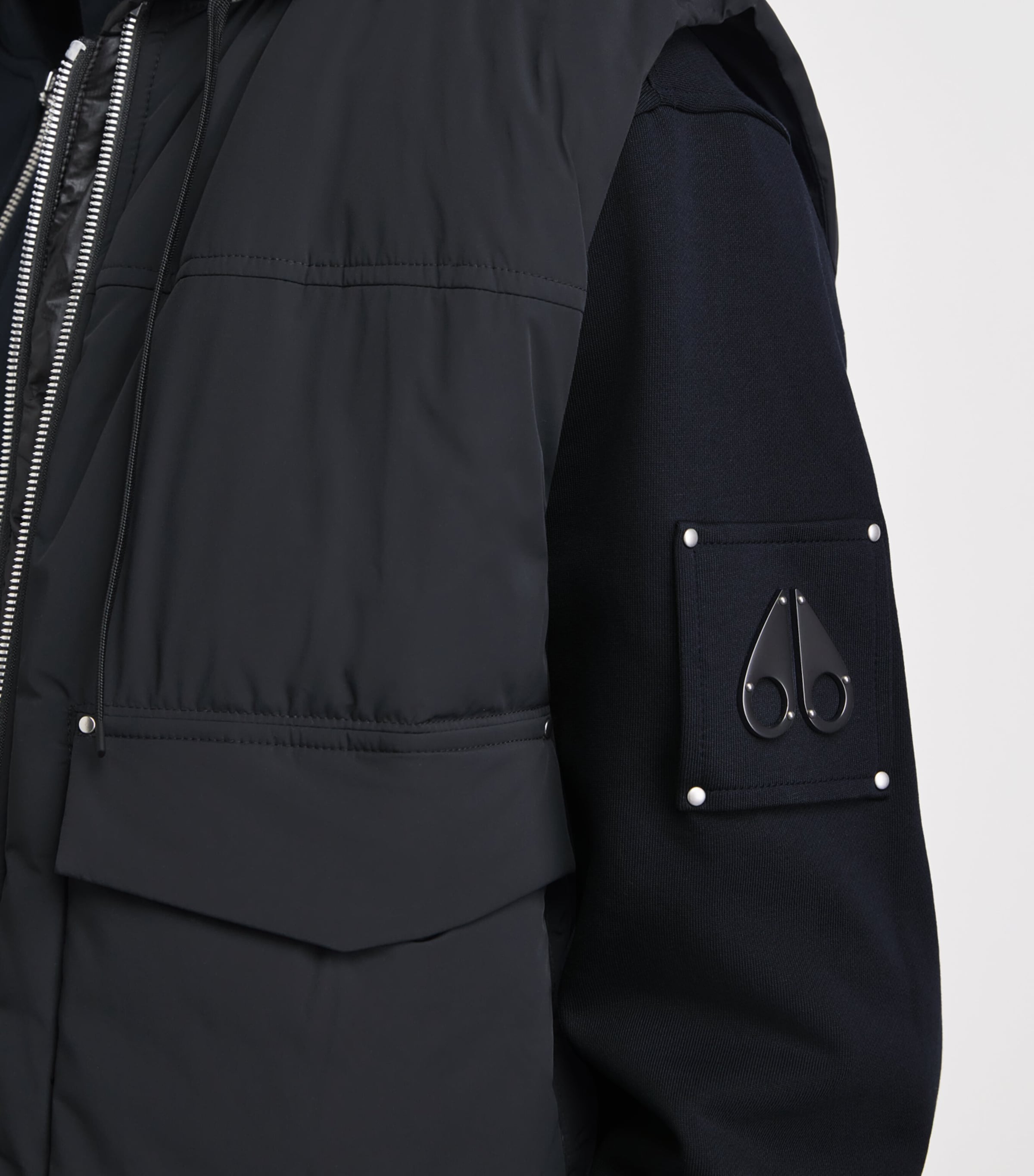 Moose Knuckles Mens Hartsfield Zip-Up Hoodie Navy Image 3