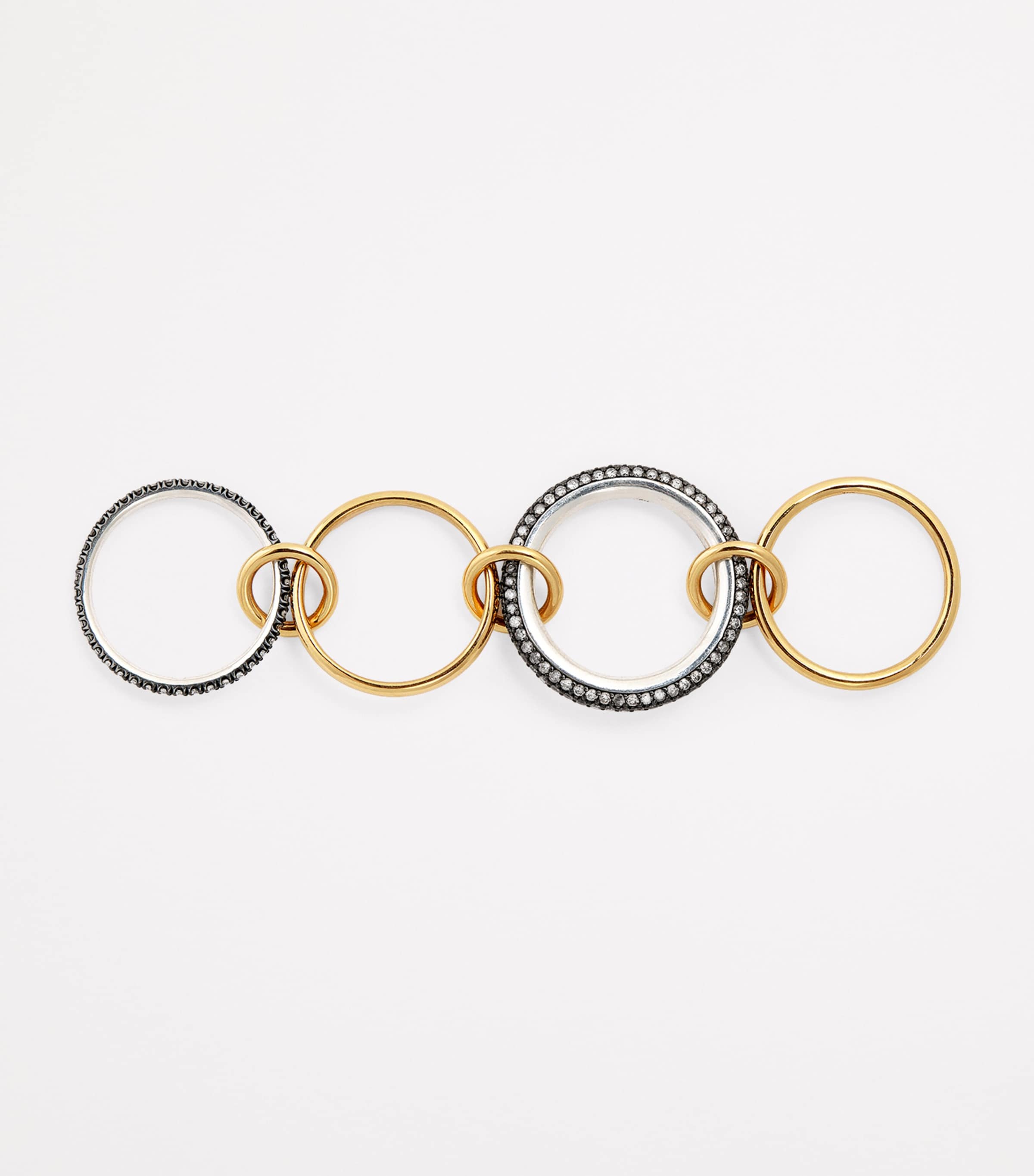 Yellow Gold, Sterling Silver and Diamond Vega Ring YELLOW GOLD Image 3