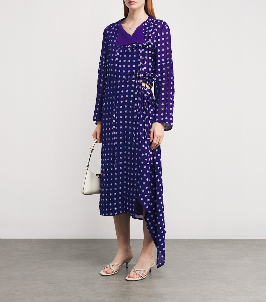 Jacquard Midi Dress 437BALLPNT INK DITSY Image 2