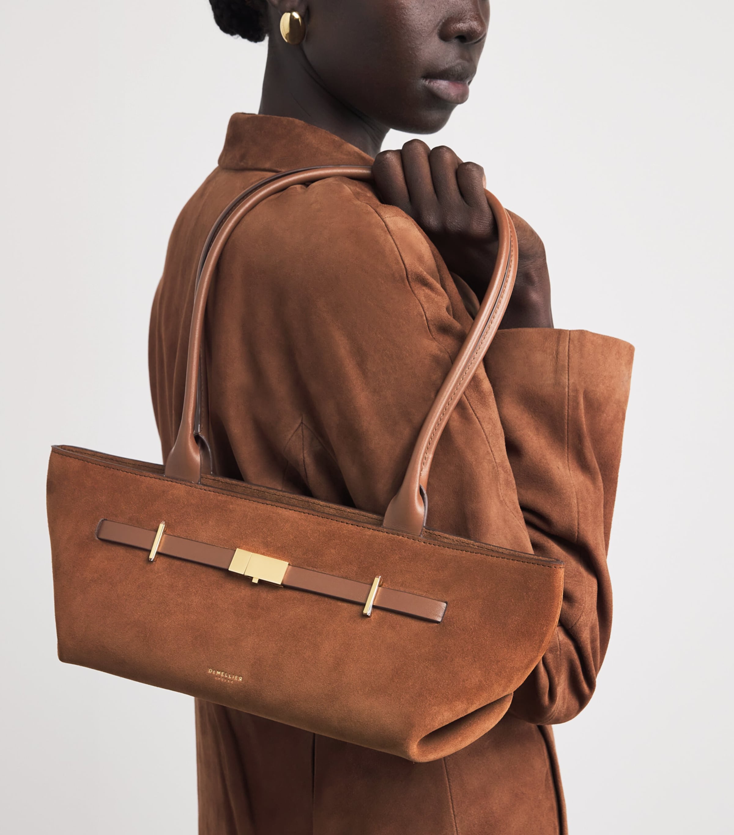 Suede New York Shoulder Bag DEEP TAN/TAN Image 2