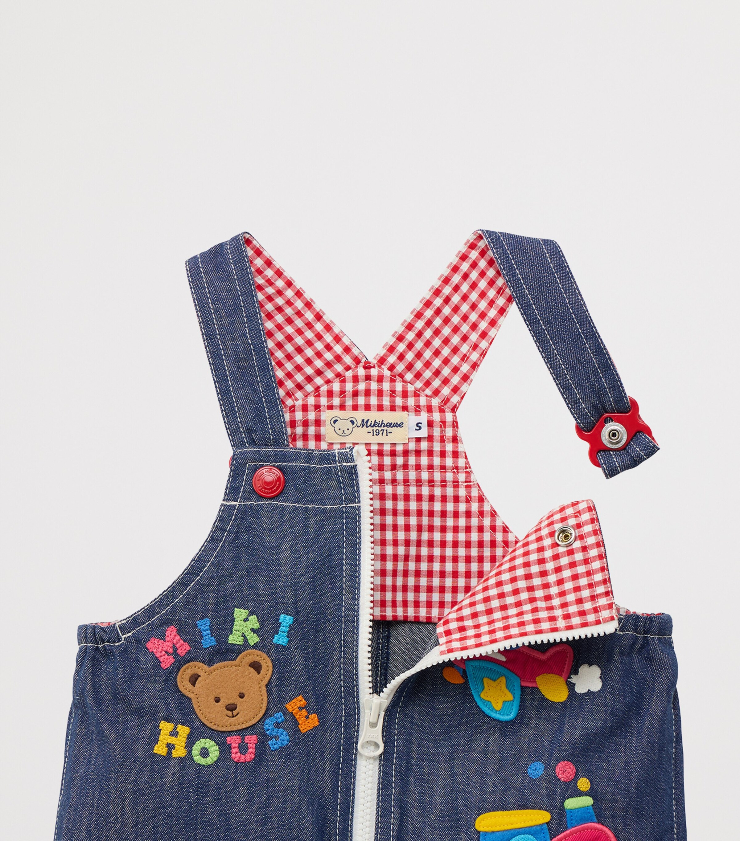 Miki House Denim Logo Dungarees (6-24 Months) Image 3