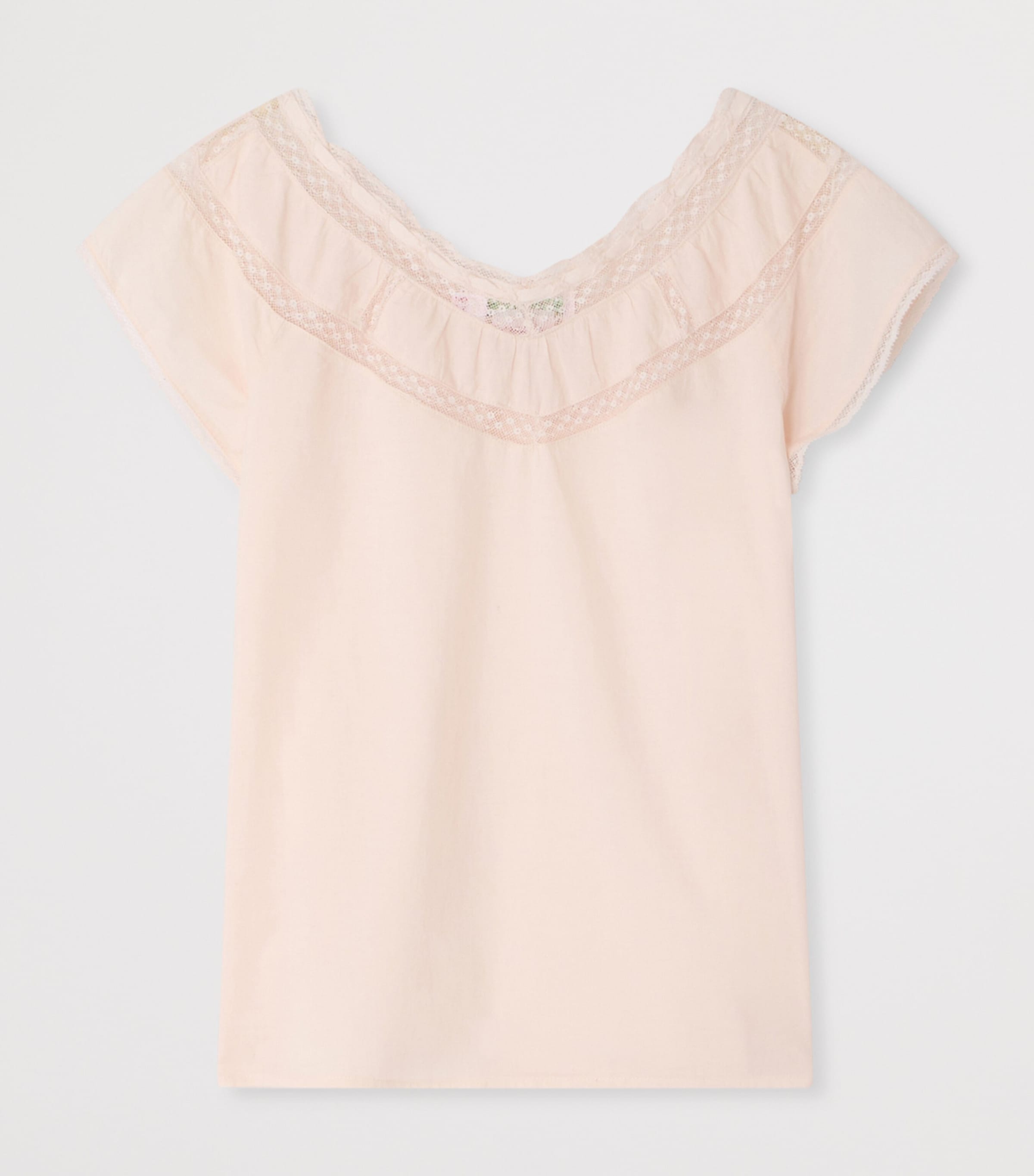 Organic Cotton Lace-Trim Leana Blouse (10-14 years) ROSE PETALE Image 2