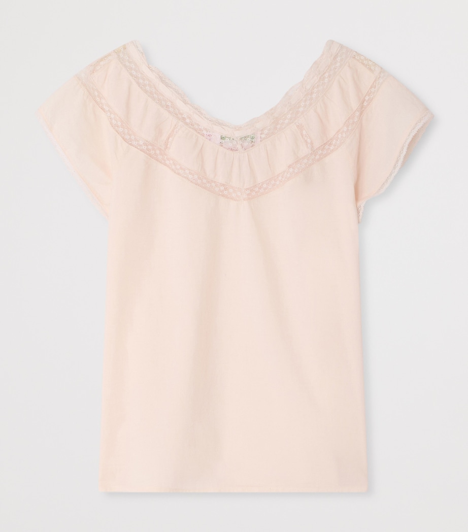 Organic Cotton Lace-Trim Leana Blouse (10-14 years) ROSE PETALE Image 2
